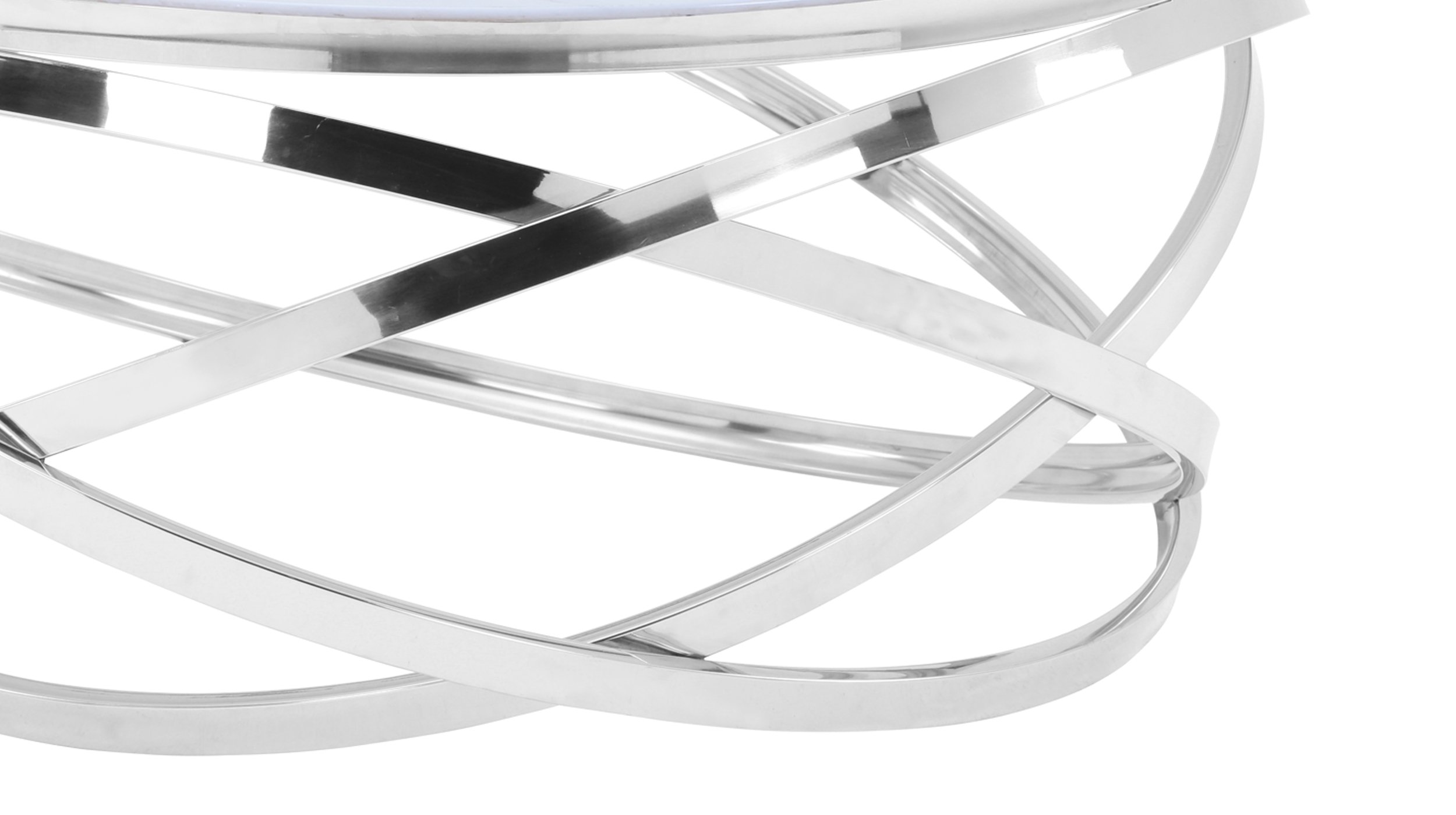 Couchtisch Glas Marmor-Optik weiß 90 x 90 cm - GALINA
