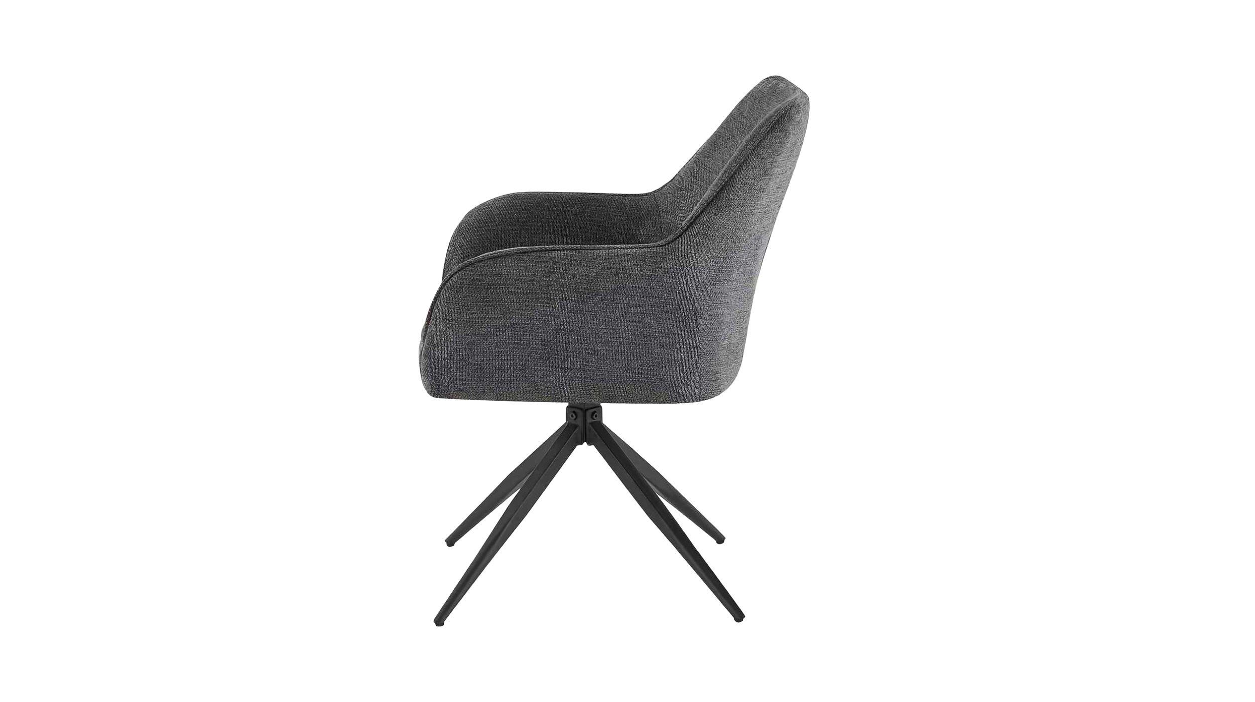 Armlehnstuhl anthrazit Webstoff  Drehstuhl Taschenfederkern - JETTE