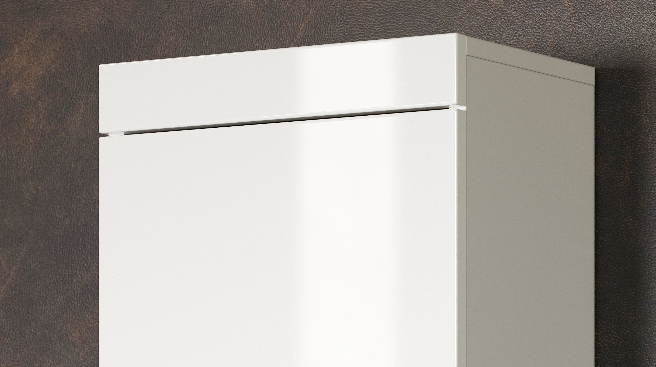 Bad Hängeschrank weiß hochglanz Breite 37 cm - AMANDA