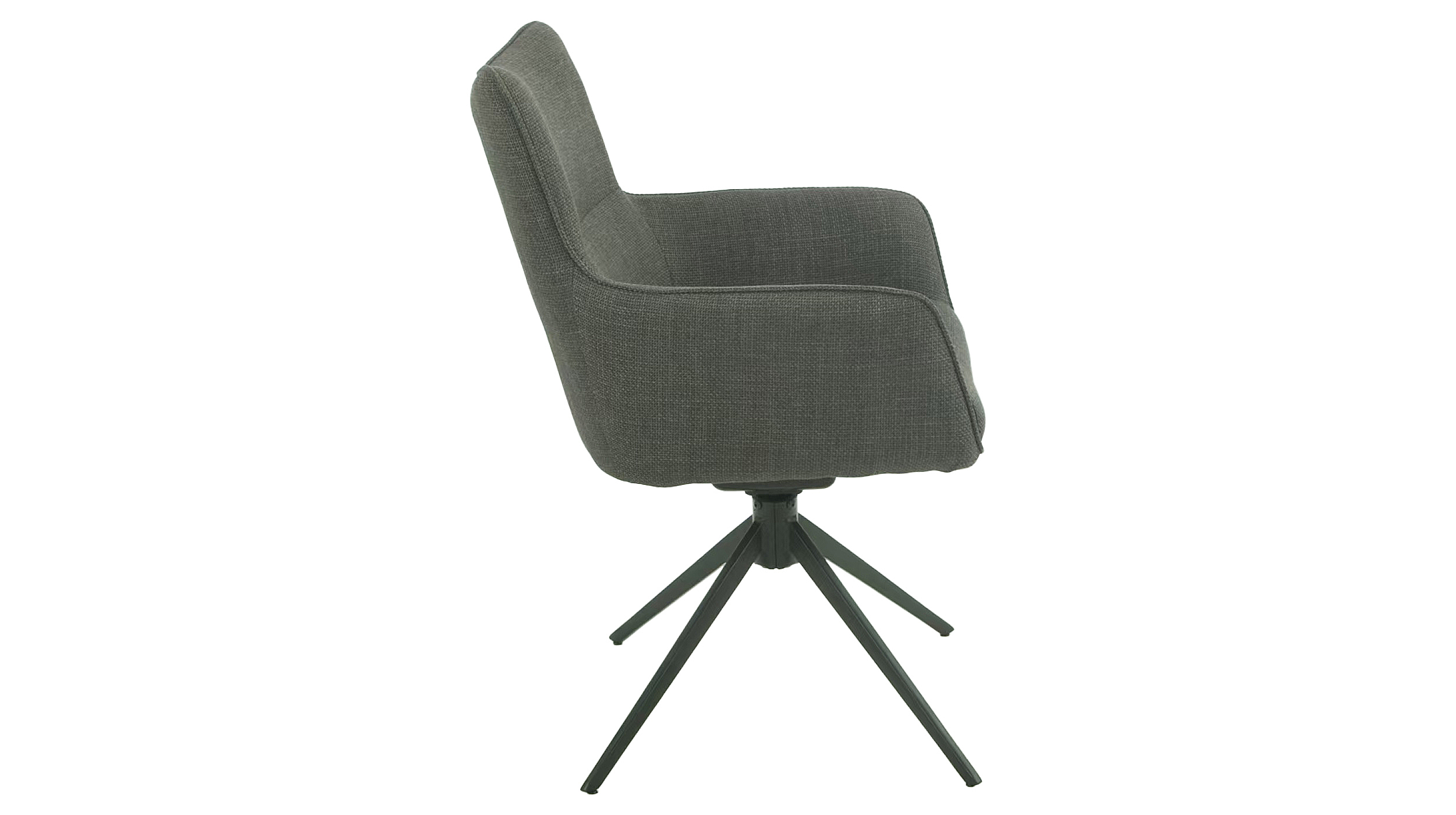 Armlehnstuhl anthrazit Drehstuhl Webstoff - LIMA