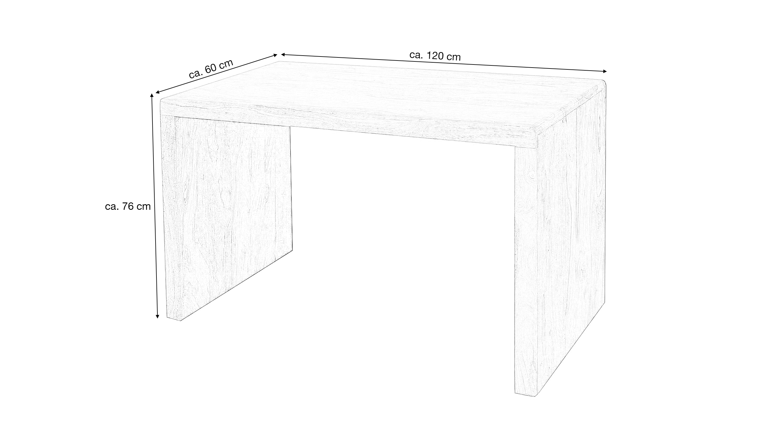 Schreibtisch Sheesham Massivholz 120 x 60 cm - BERAMUS 