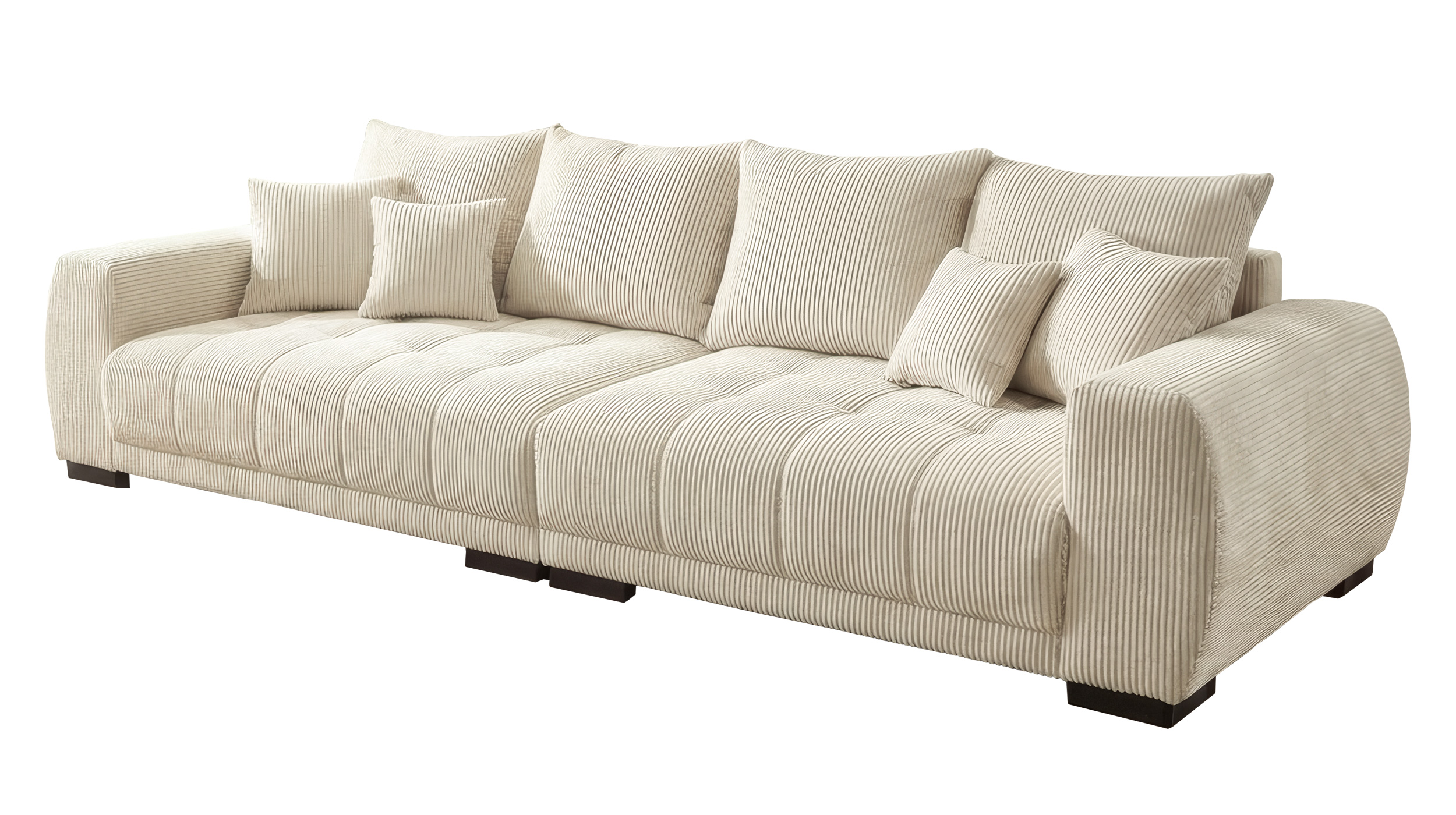 Big Sofa Cord beige mit Nosagunterfederung 300 cm - ARTEMIS
