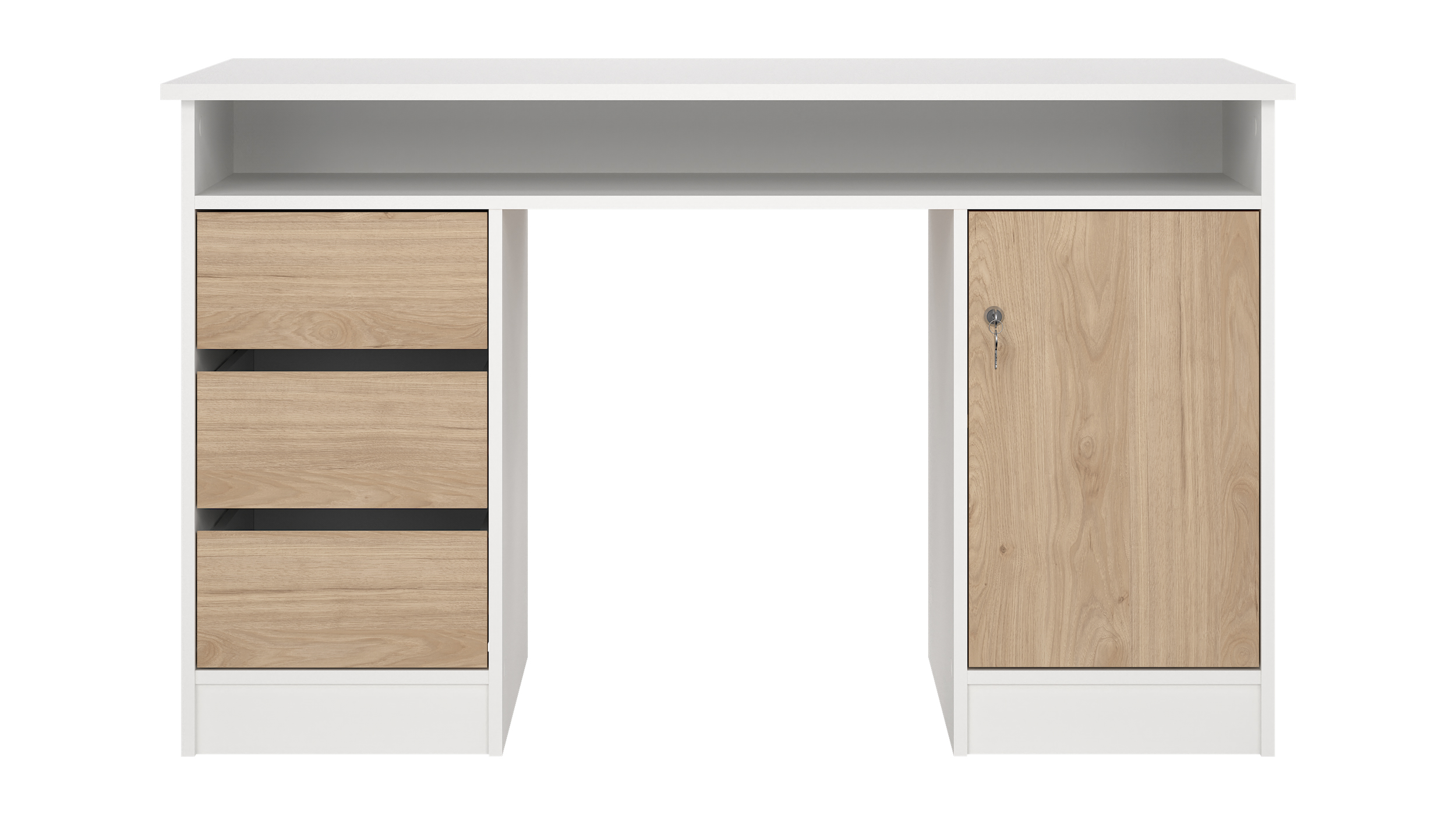 Computerschreibtisch weiß Eiche 126 x 55 cm - FUNCTION