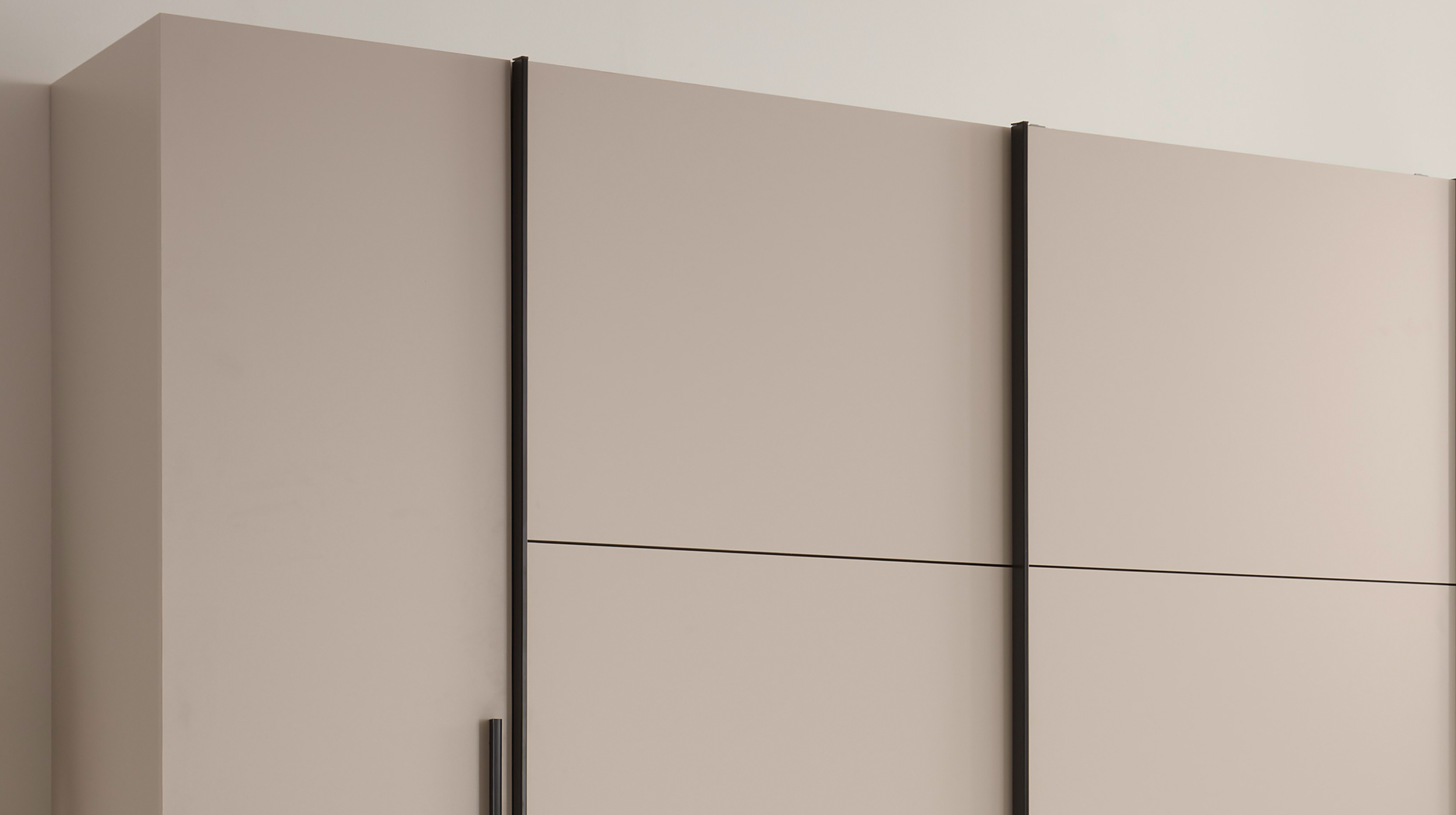 Kleiderschrank beige 276 cm Schwebetüren - MATURS