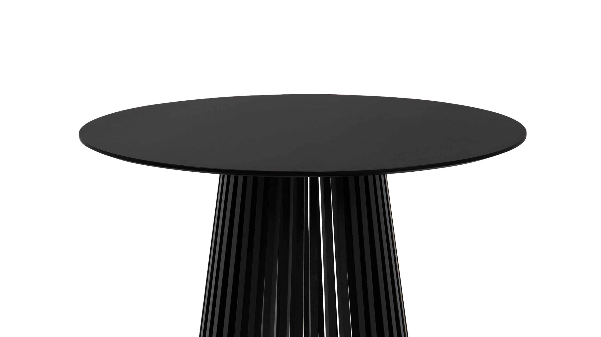 Esstisch rund 100 cm schwarz - Lamellen-Sockel - GARLE 