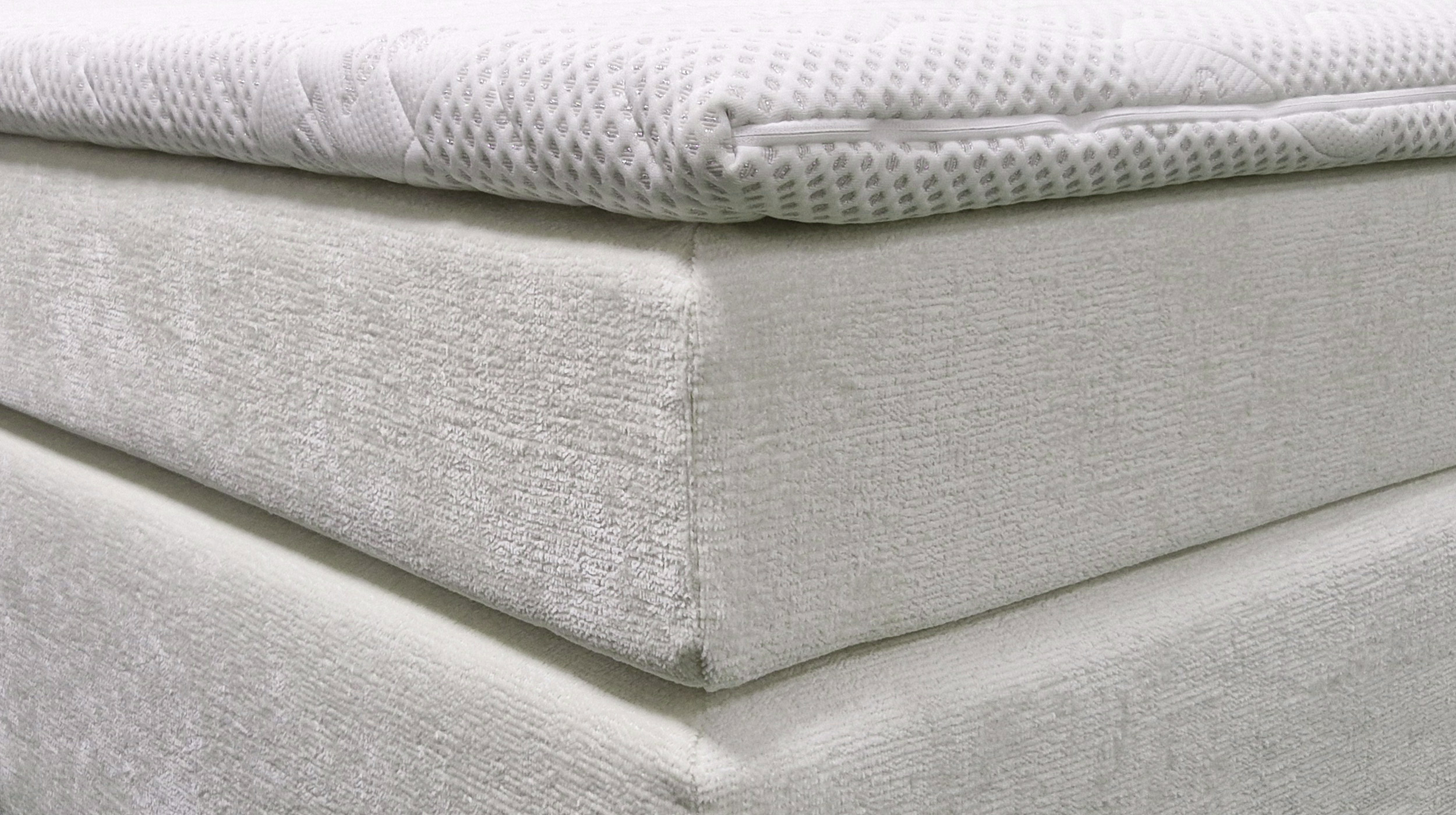 Boxspringbett 140 x 200 cm Chenille weiß - AREZZO