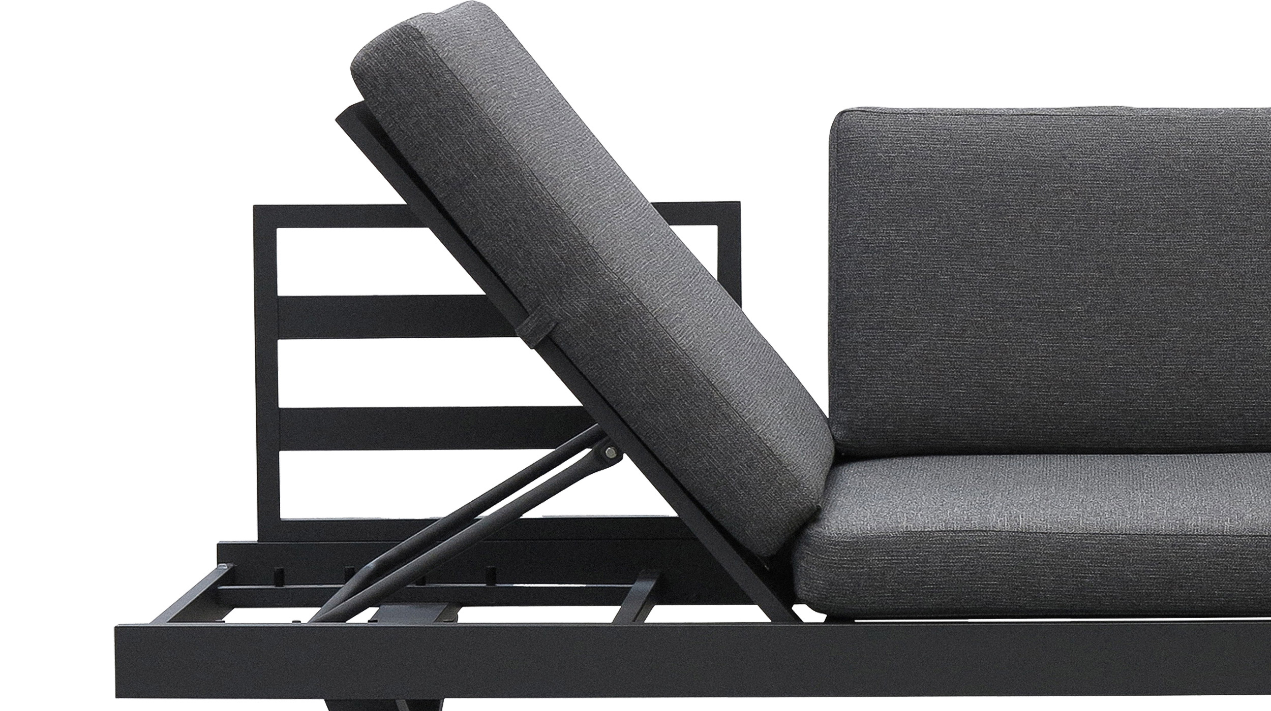 Gartenlounge grau 198 x 72 cm - links verstellbar - CALINA