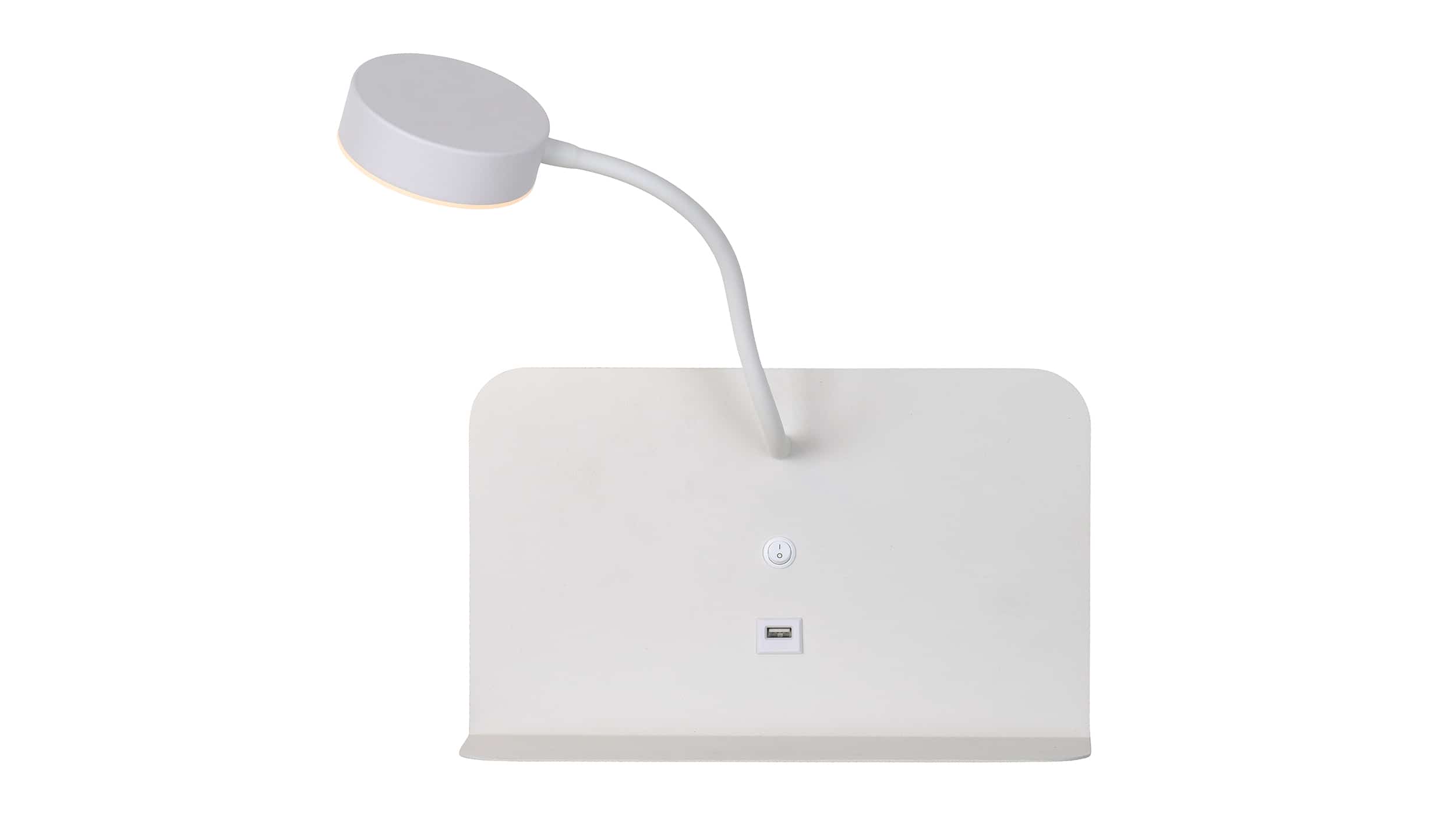 Wandlampe LED weiß 51 cm drehbar mit Ablage - BOARD 
