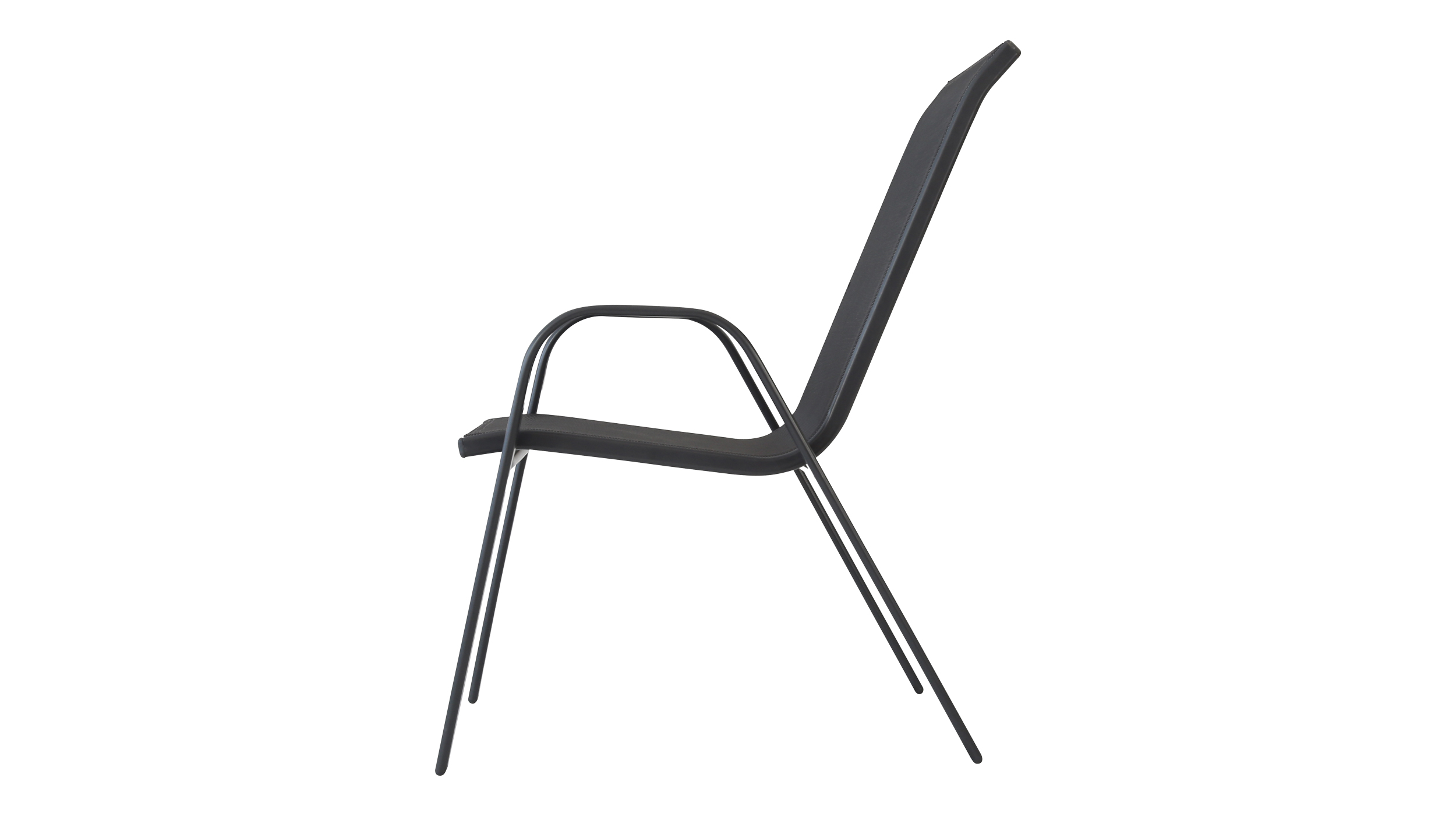 Gartenstuhl mit Armlehnen schwarz stapelbar - SOLEN