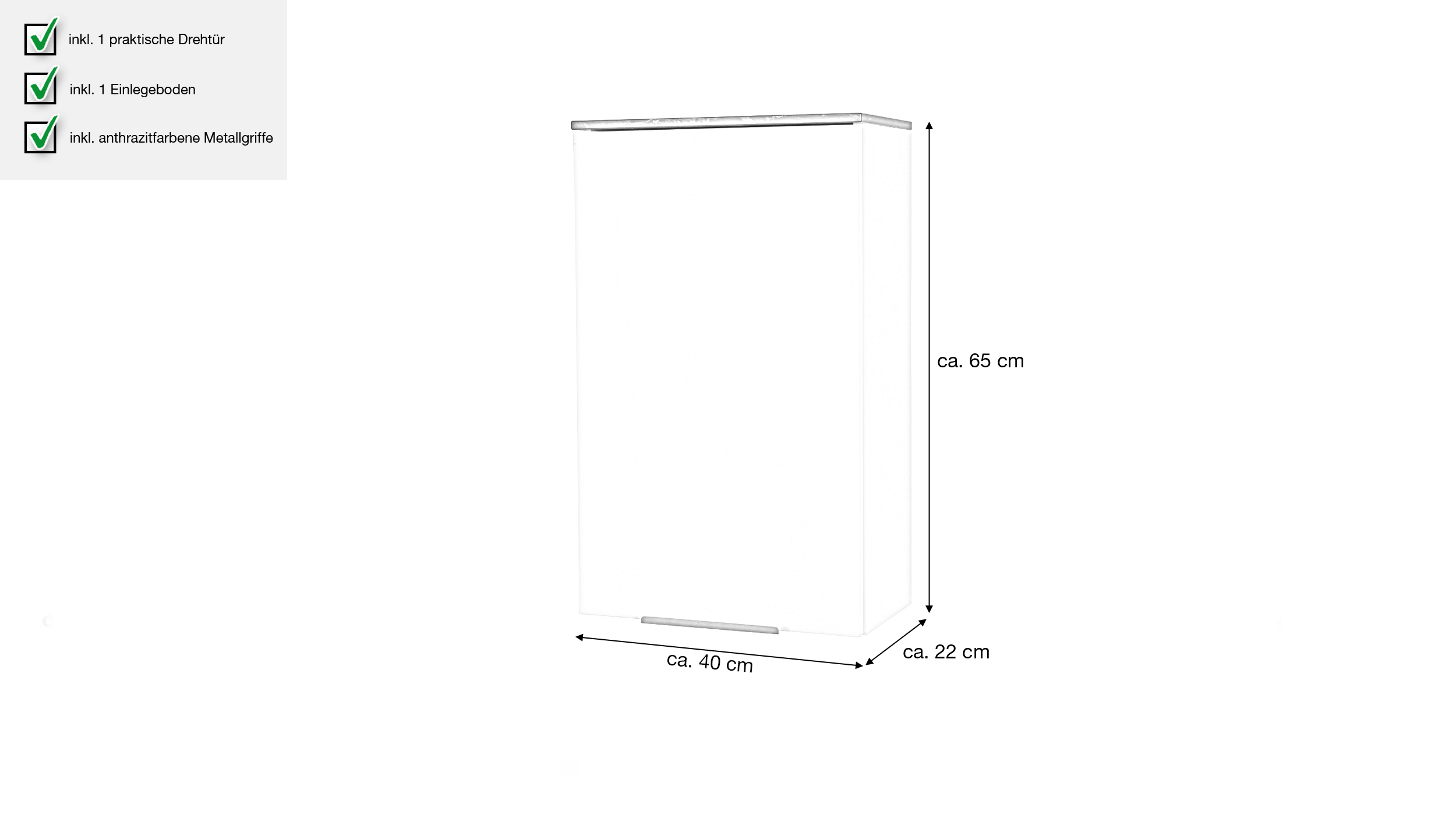 Bad Hängeschrank beige - Marmoroptik 1-türig Breite 40 cm - PROMESSA