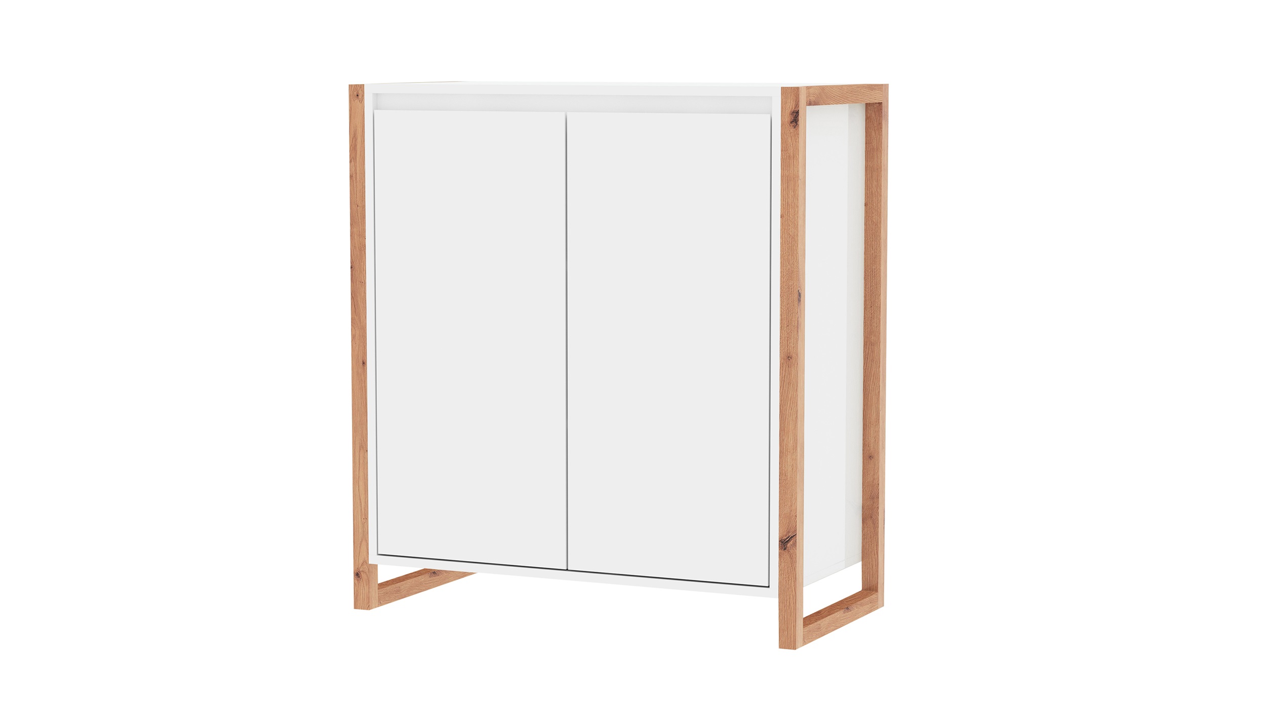 Kommode weiß Artisan Eiche 2-türig 80 x 40 cm - DENVER 