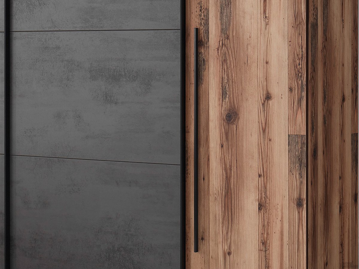 Kleiderschrank Alpine Lodge - grau Schwebetürenschrank 312 cm - SARNIA