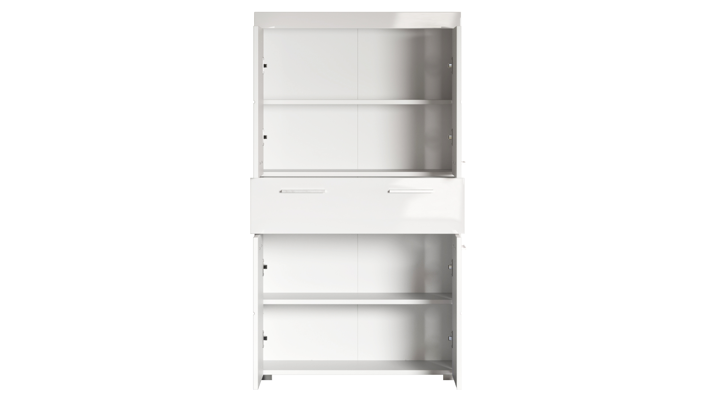 Bad Hochschrank weiß hochglanz 4 Türen 73 cm - AMANDA