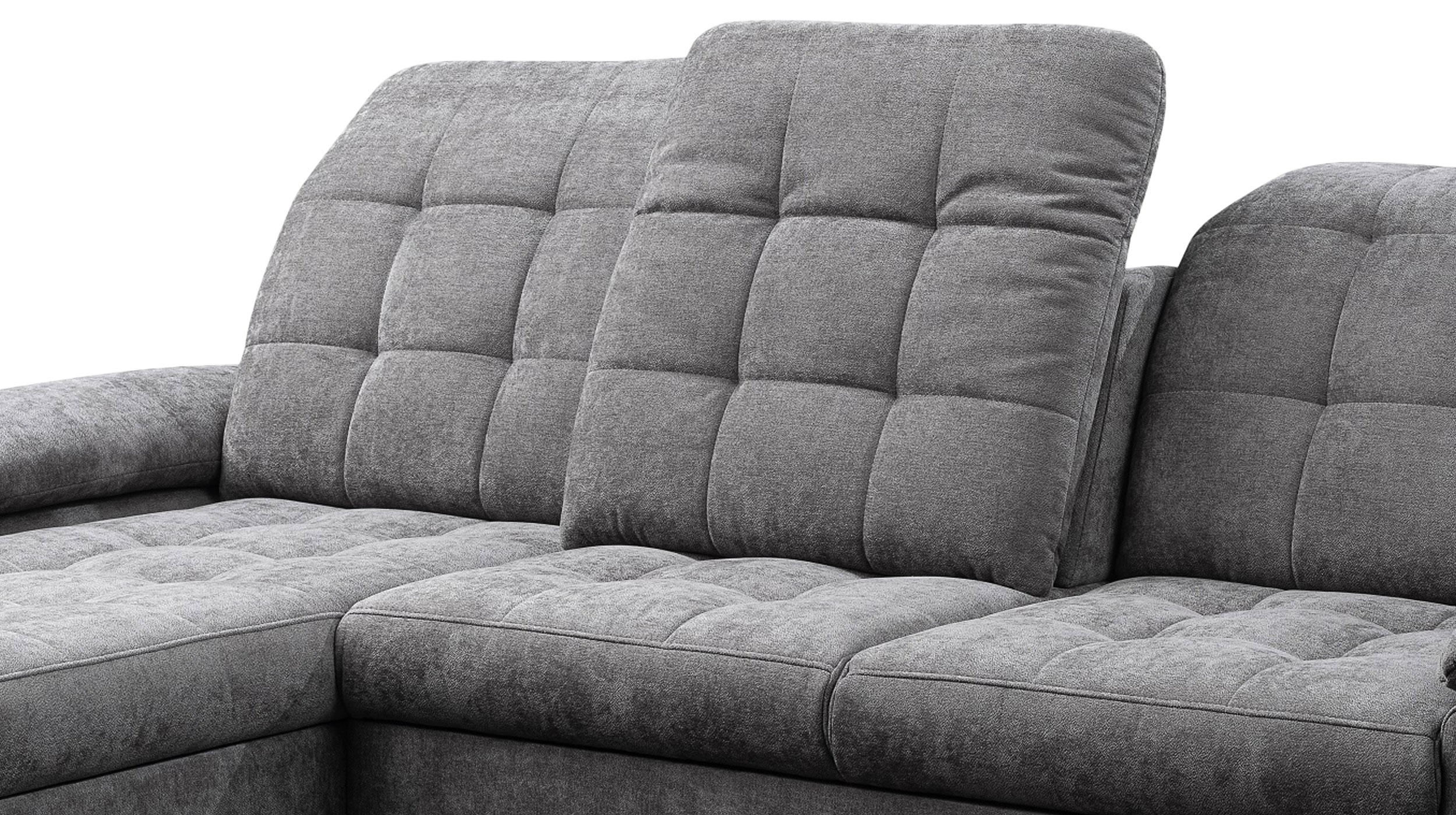 Ecksofa mit Schlaffunktion anthrazit 260 cm - Bettkasten - MAIKE