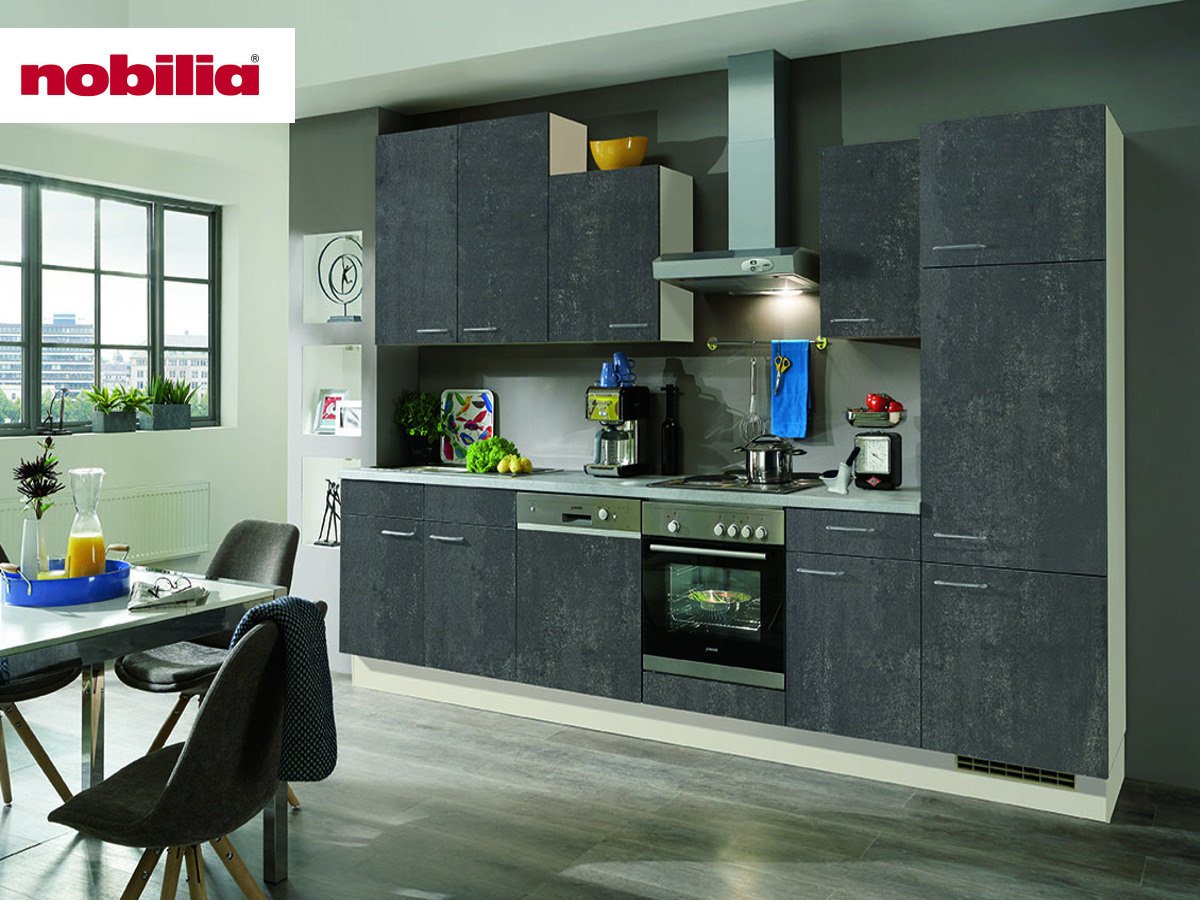 Küchenzeile 330 cm - mit Geräten - Küchenfronten matt - SPEED