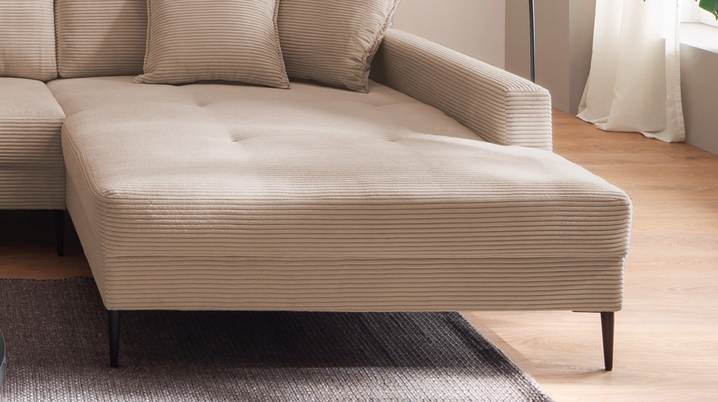 Wohnlandschaft Cord caramel - 360 cm - SUMMER 