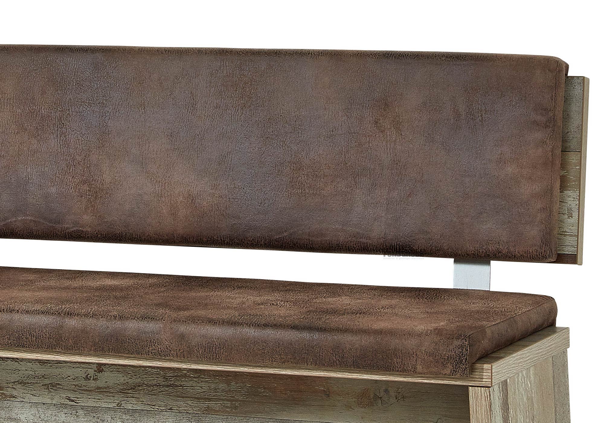 Sitzbank mit Rückenlehne 126 cm - Driftwood - BONANZA