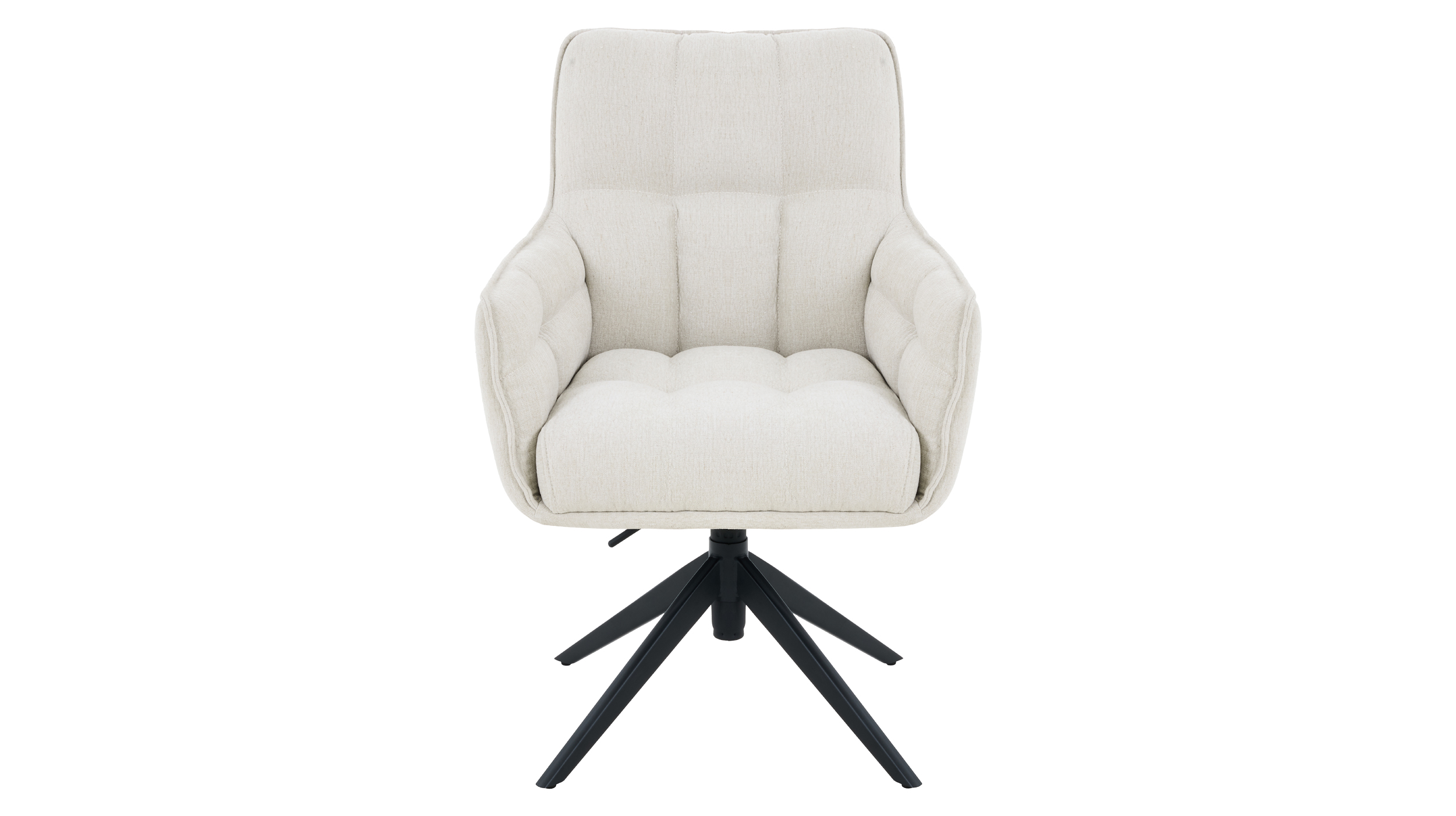 Polsterstuhl drehbar beige - Webstoff - POMBA