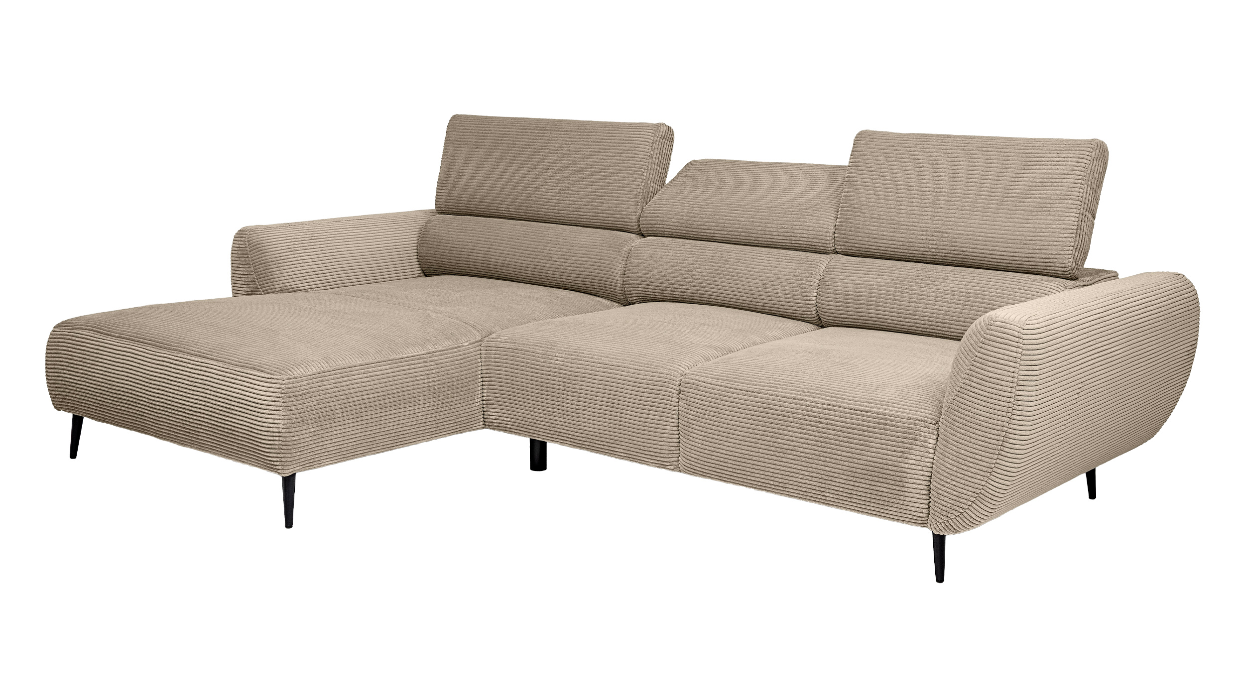 Ecksofa beige elektrisch ausfahrbar 277 cm - ALISSON