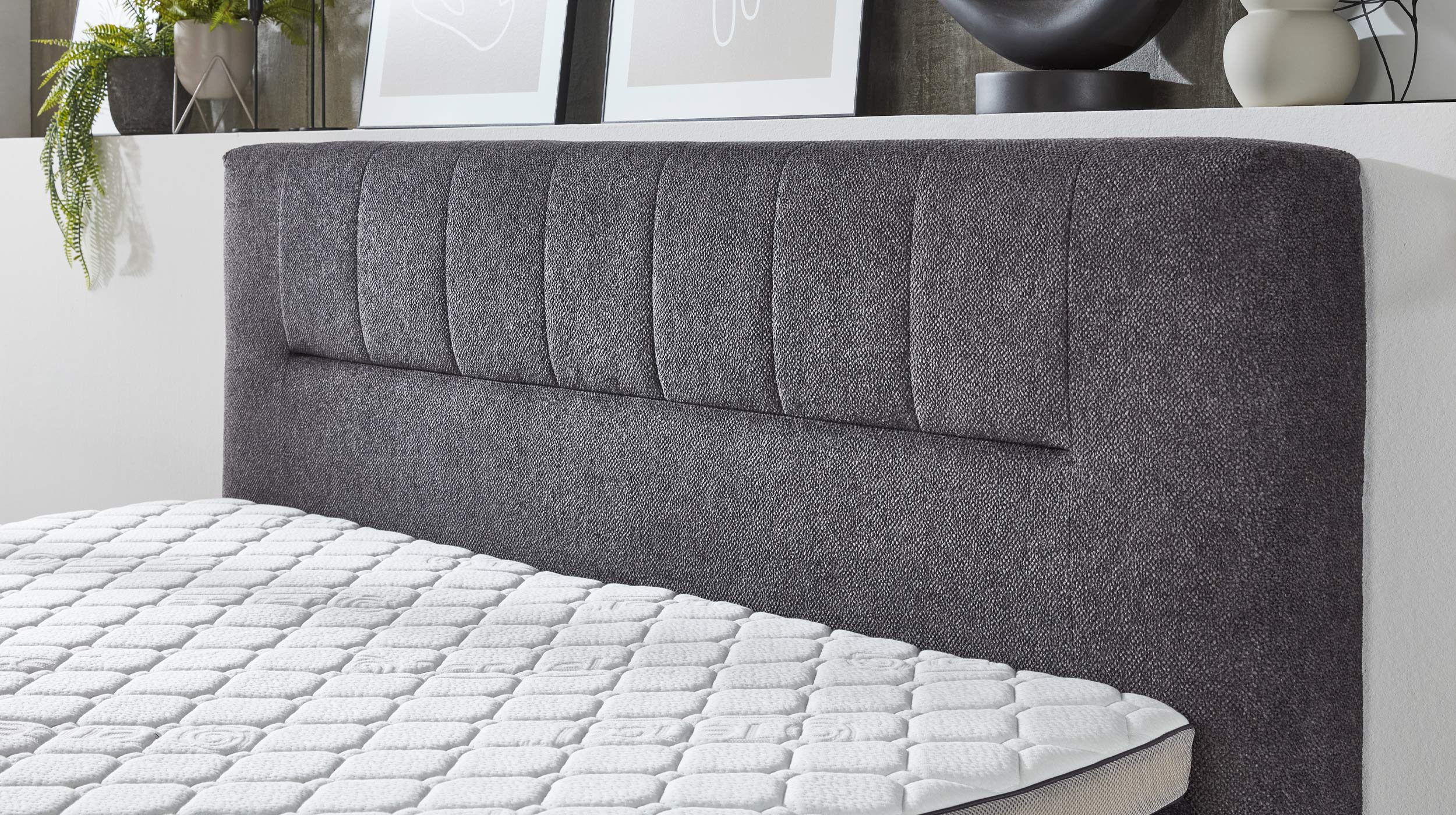 Boxspringbett 180 x 200 cm Bettkasten anthrazit Stoffbezug - KENOSHA