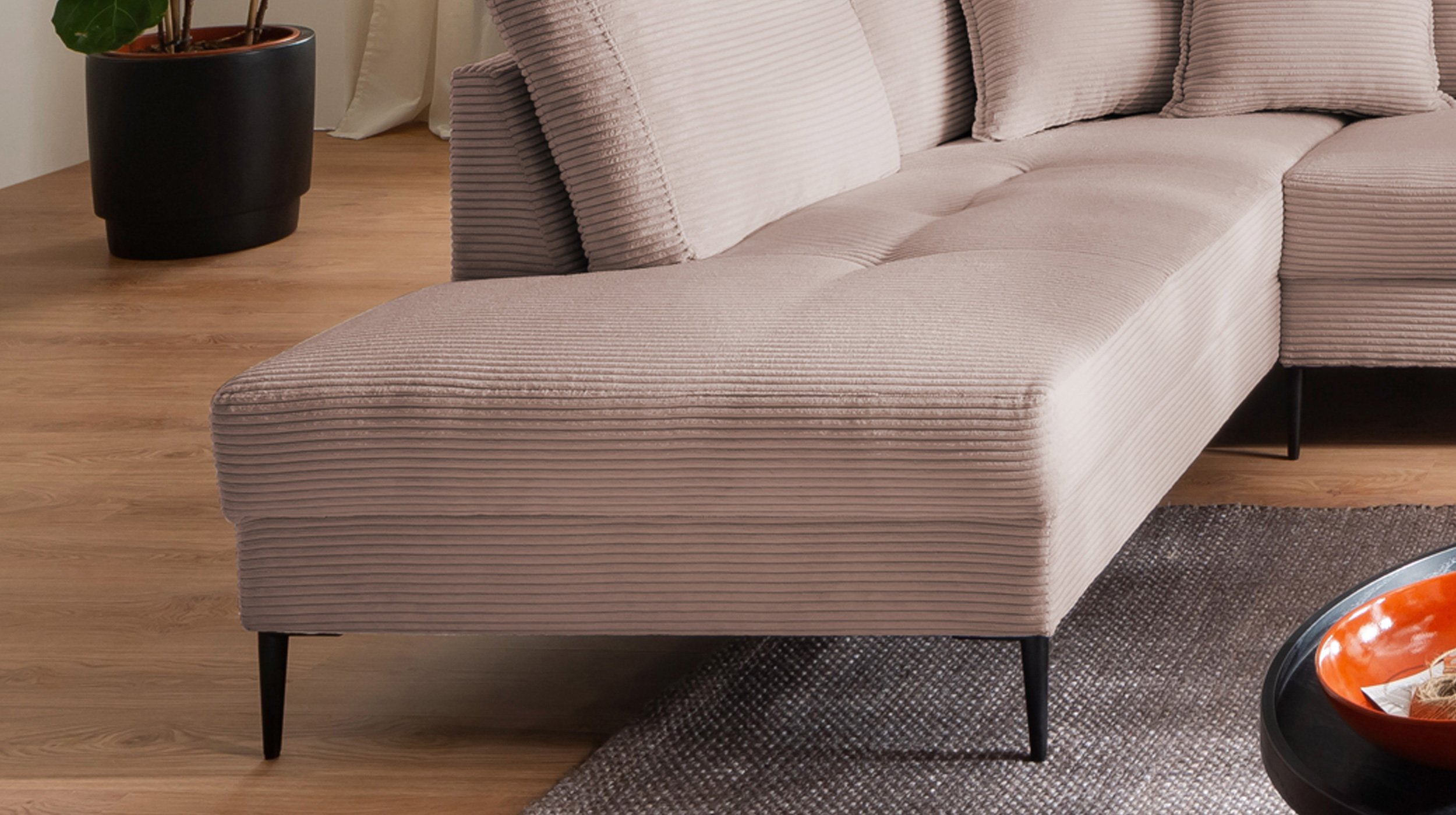Wohnlandschaft Cord rosa - 360 cm - SUMMER 