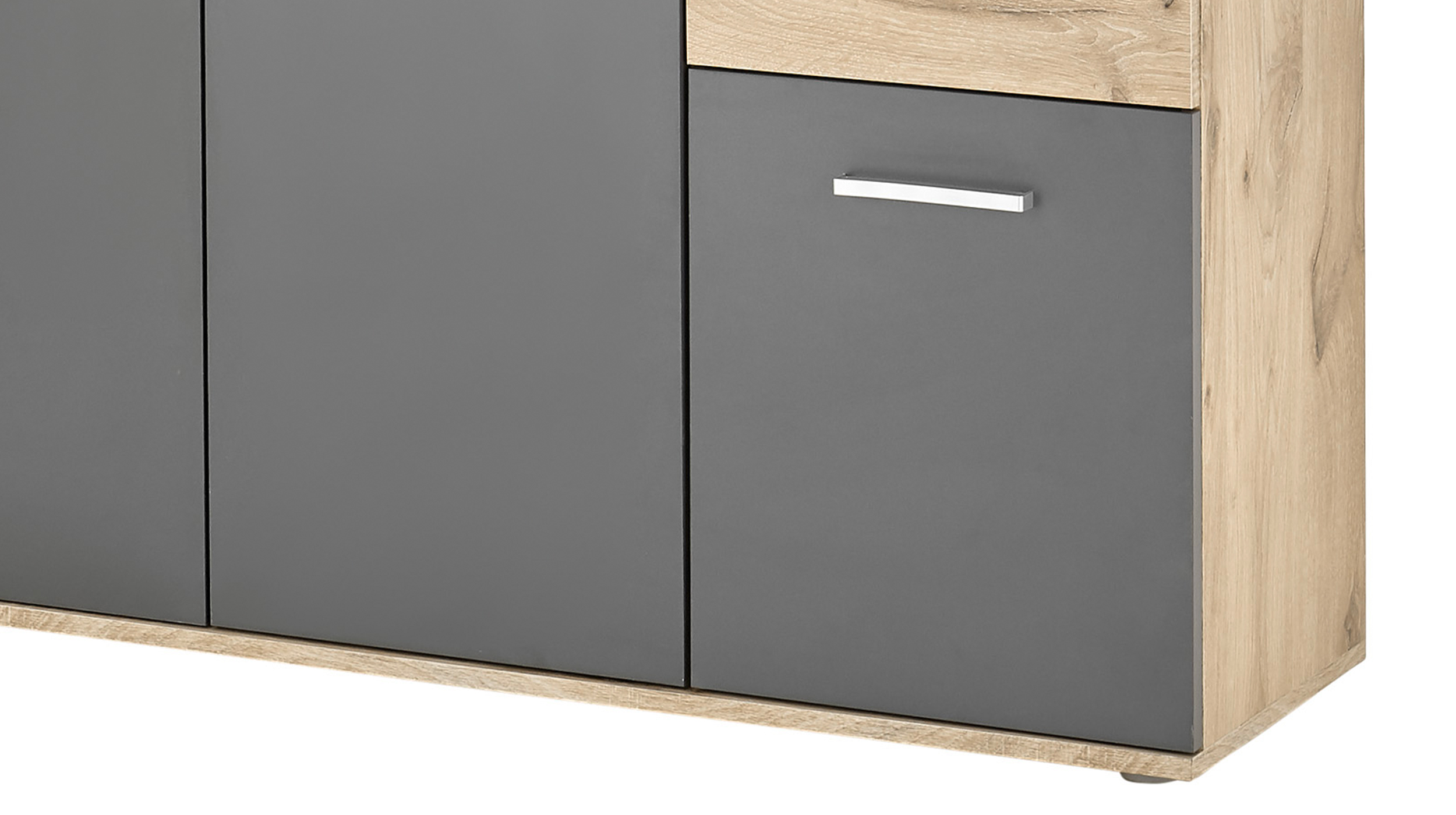 Kommode Viking Oak - grau 120 x 84 cm - BOBBY