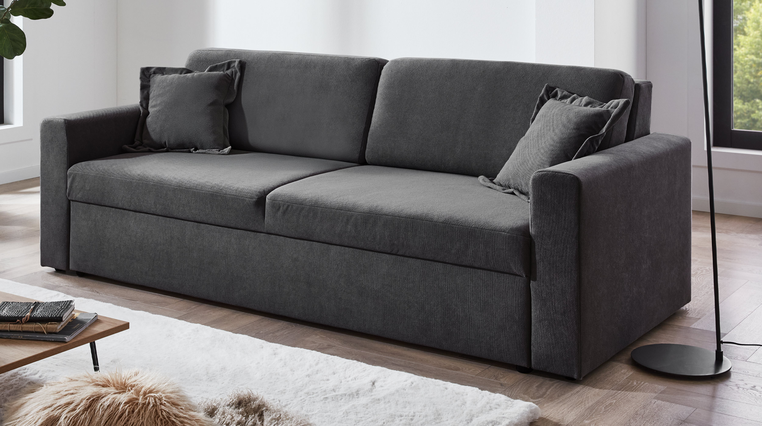 Schlafsofa grau 235 cm - BOXER