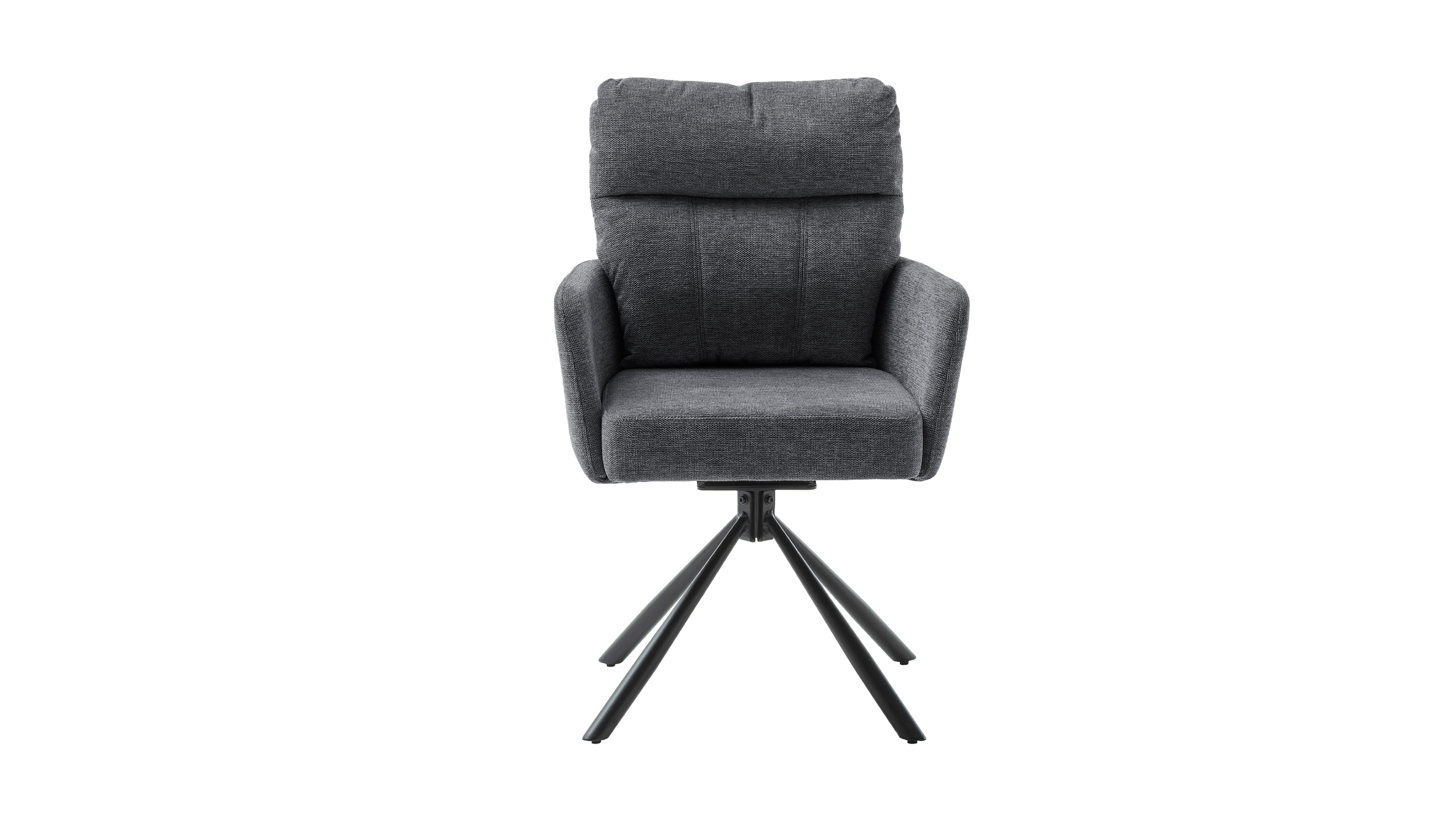 Armlehnstuhl anthrazit Drehstuhl Chenille Optik - UTICA
