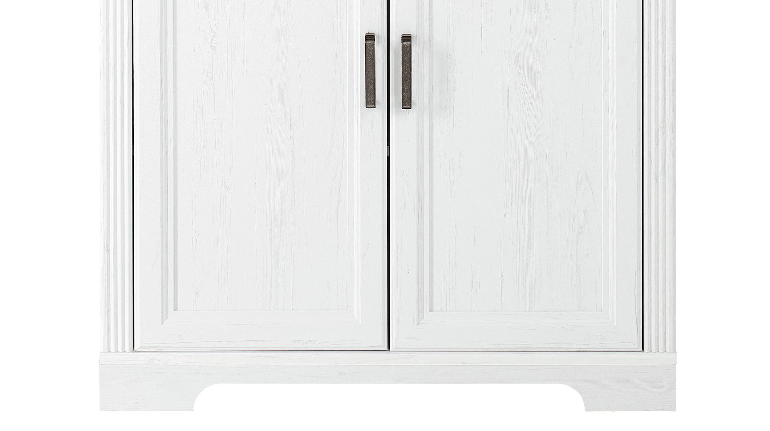 Kommode mit 2 Türen Pinie weiß - Artisan Eiche - 93 cm - JASMIN 