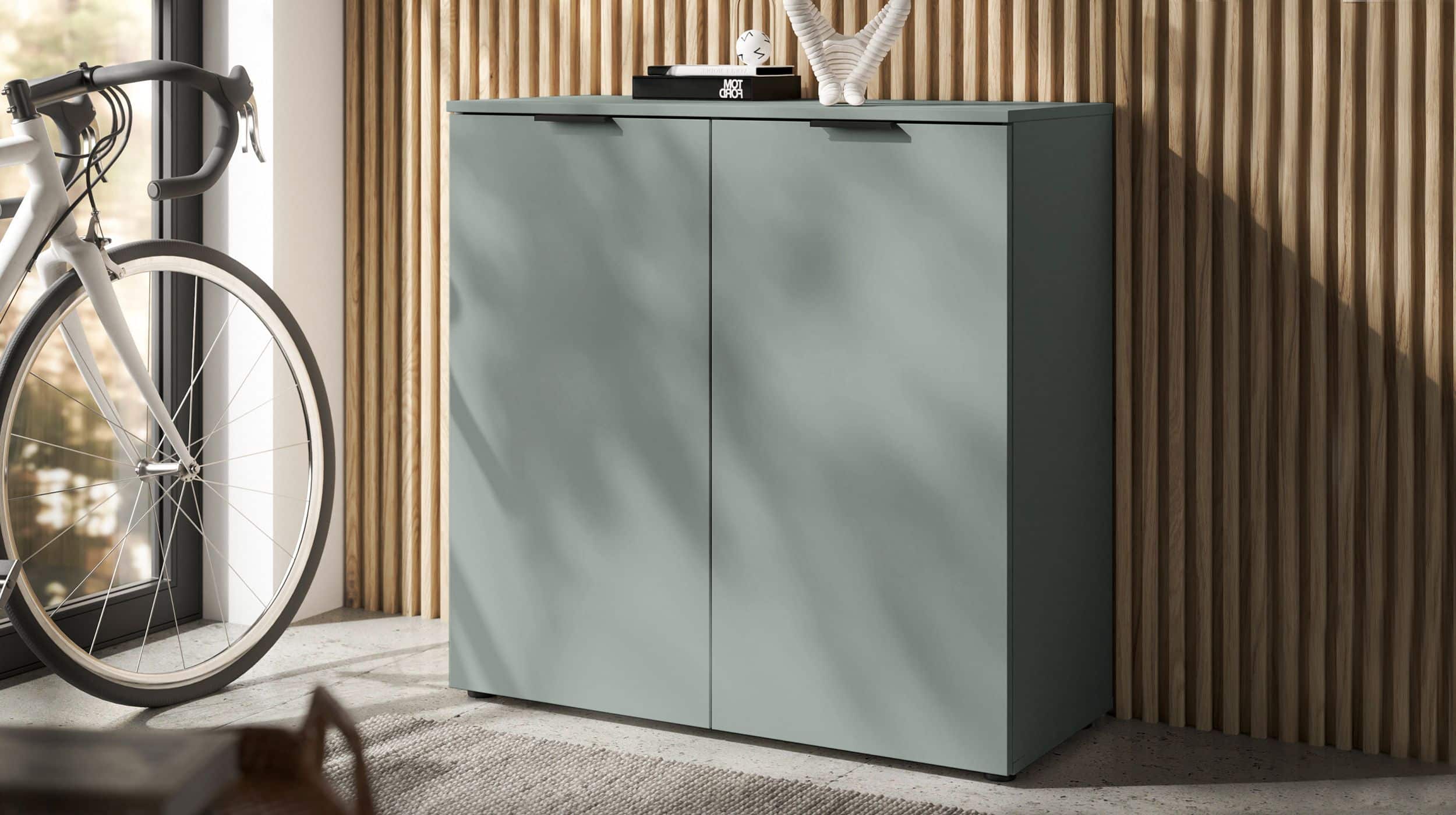 Kommode grün 90 x 40 cm - 2-türig - LINZ
