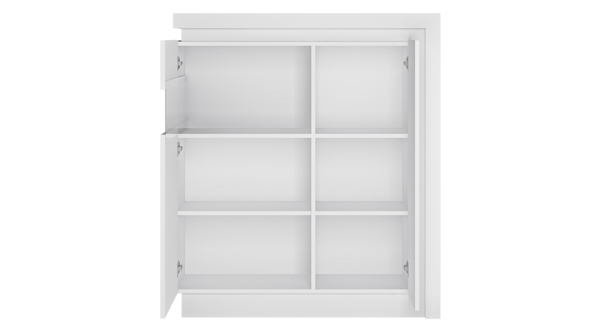 Highboard mit Beleuchtung weiß Hochglanz 108 cm - LYON