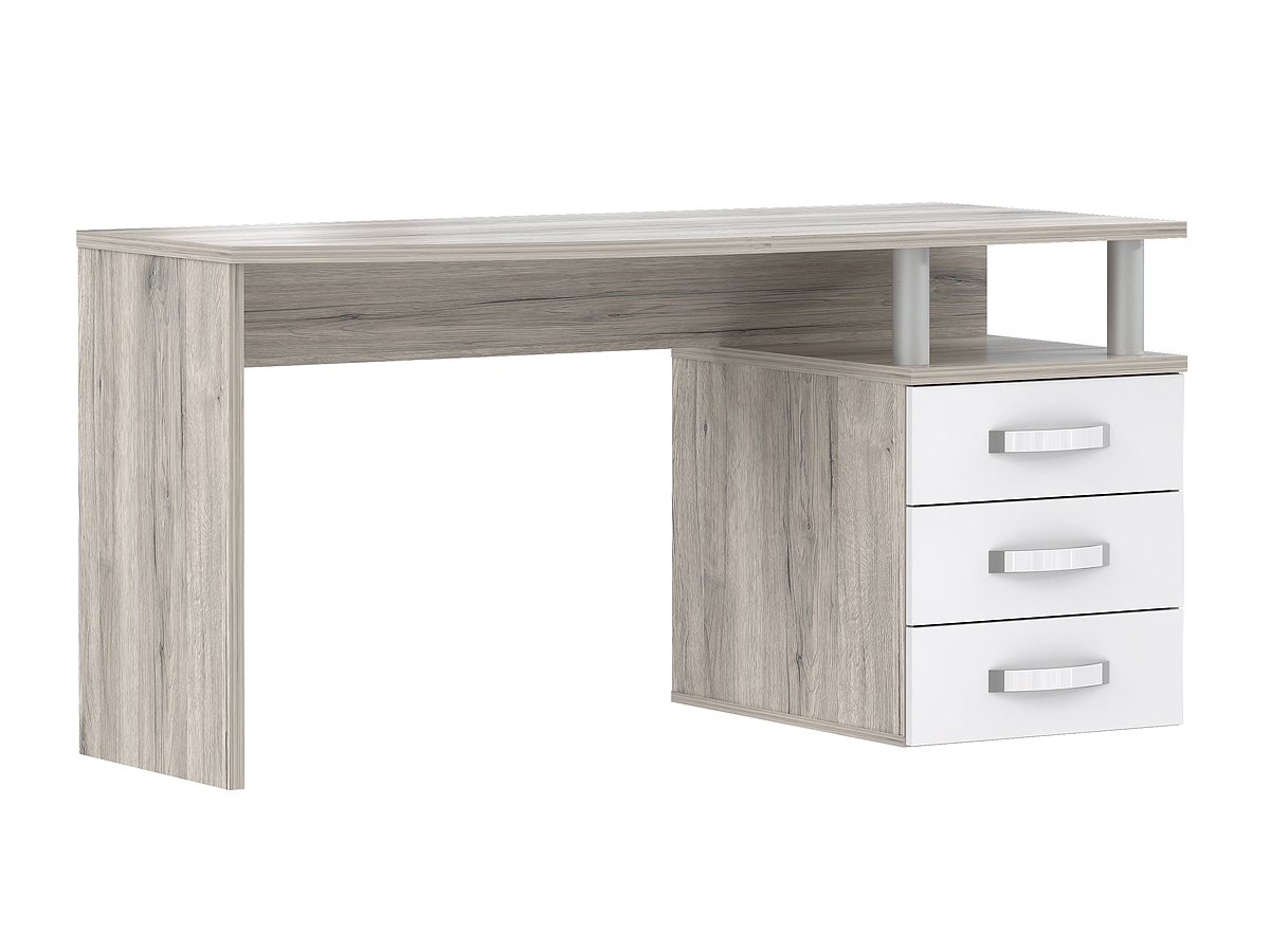 Schreibtisch Sandeiche - weiß 138 cm  - RONDINO