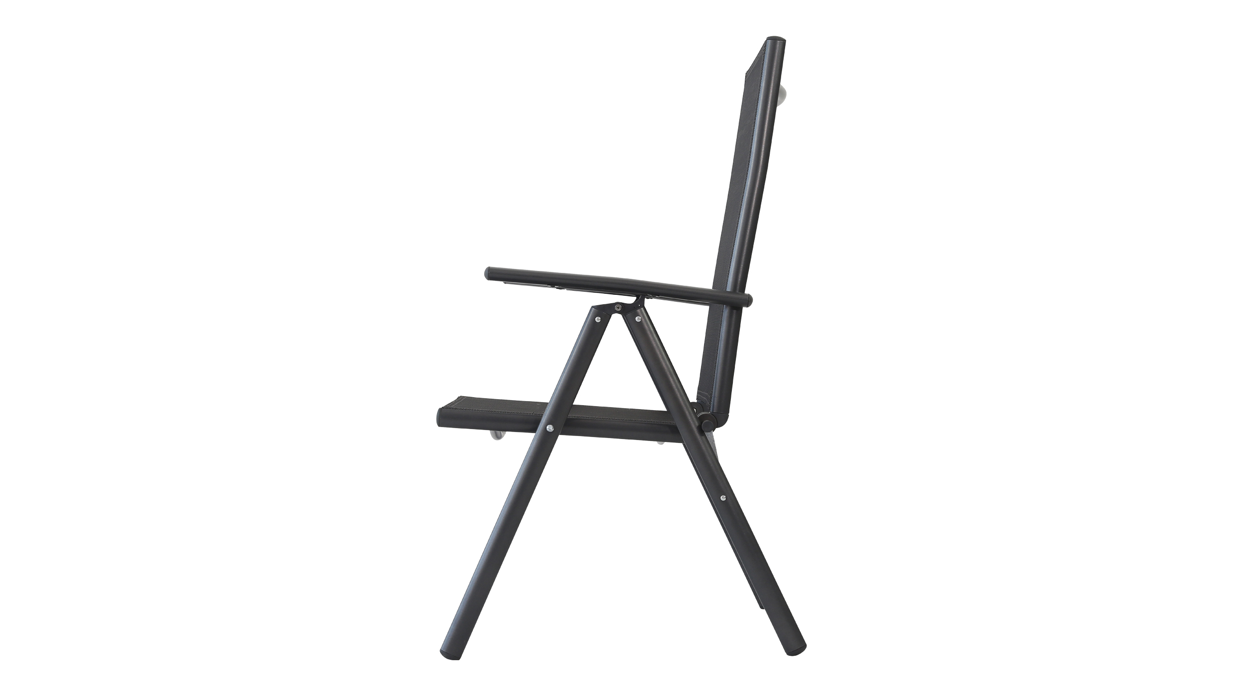 Gartenstuhl mit Armlehnen verstellbar schwarz - ELANO