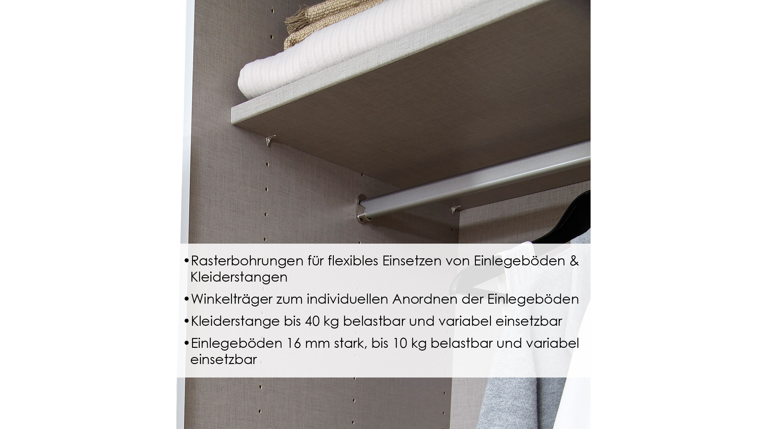 Kleiderschrank 301 cm weiß Glas 6 türig - rauch - POSA