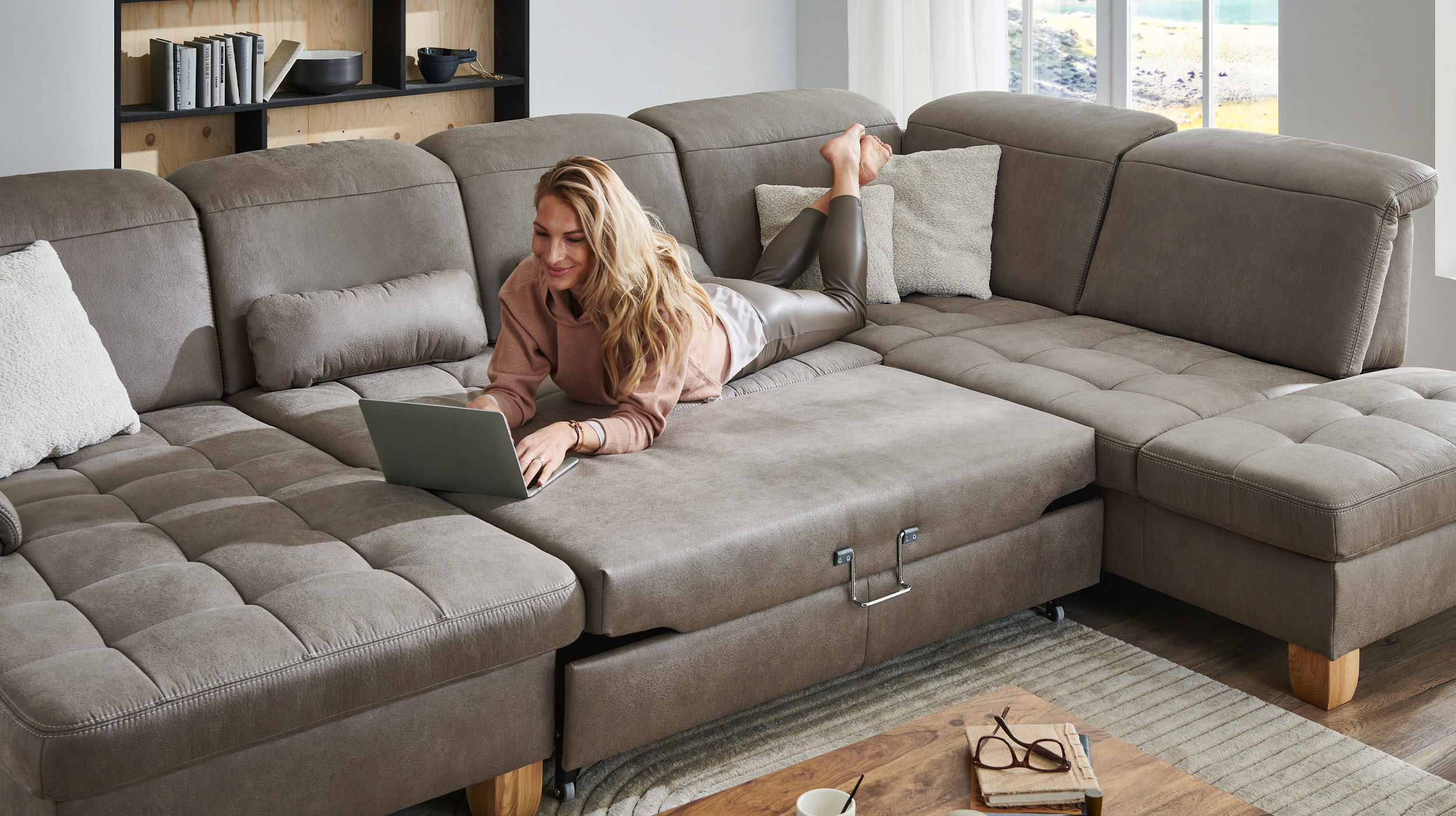 Couchliebe Wohnlandschaft planbar - Taurus platin - Premium Version - FRATELLO 