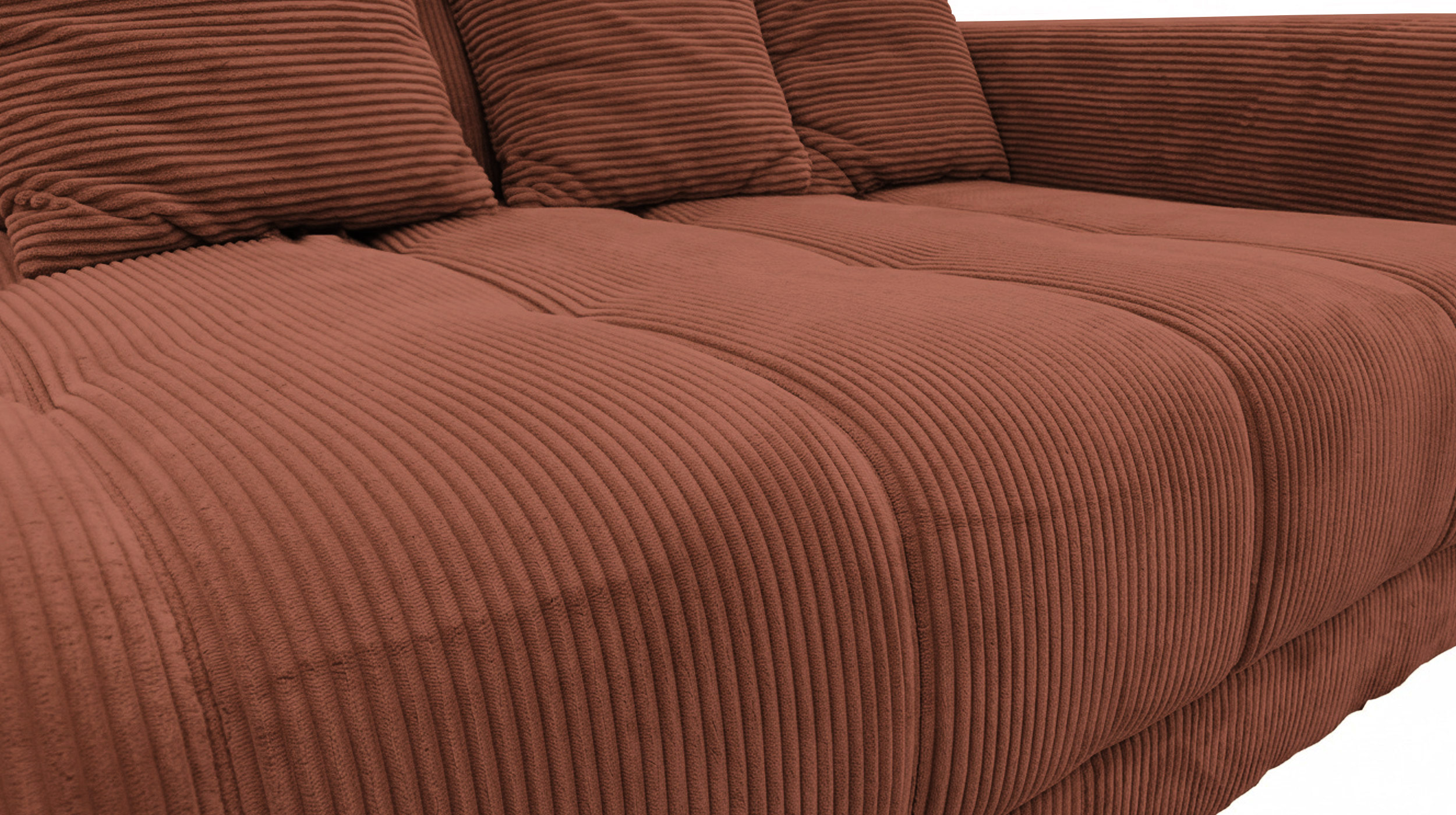 Ecksofa Cord rost elektrisch ausfahrbar 300 cm - OT links - ARTEMIS