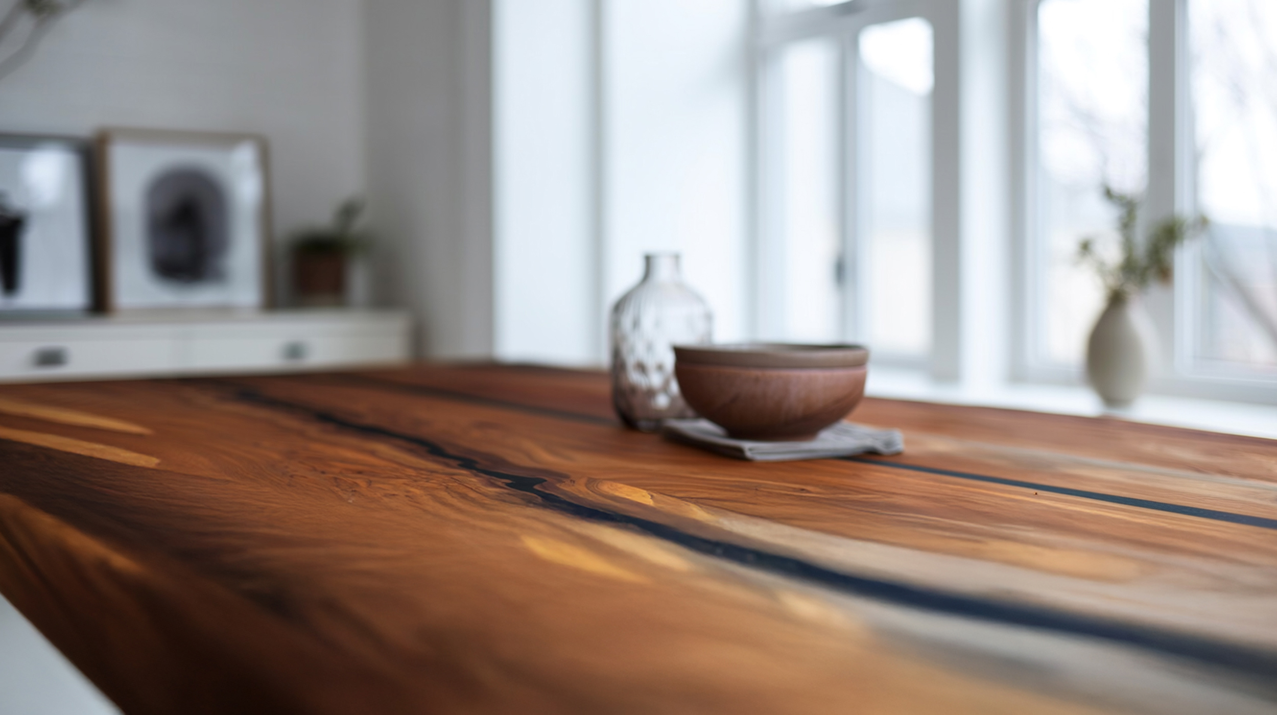 Esstisch Baumkantentisch 180 cm Akazie massiv Epoxidharz - TORVALD