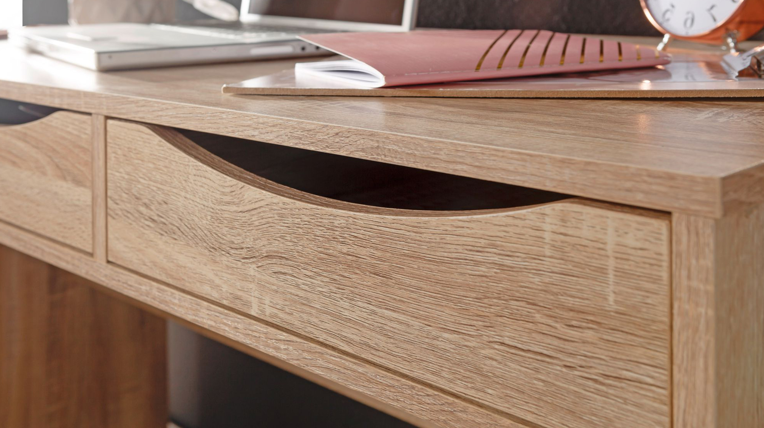 Schreibtisch Sonoma Eiche 120 x 55 cm - mit Schubladen - MONS