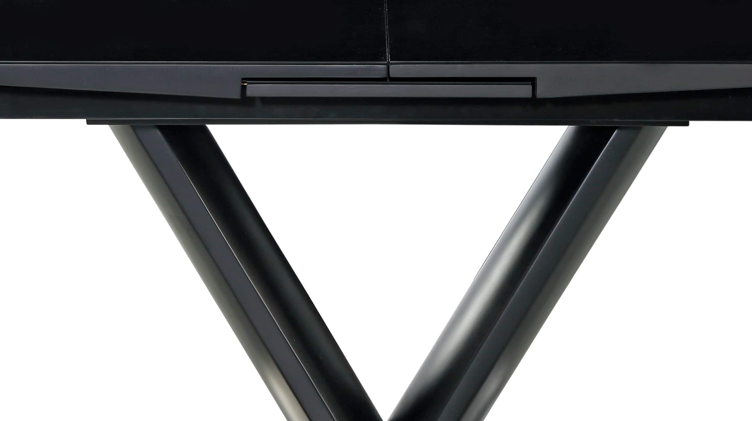 Esstisch 160 - 200 cm ausziehbar Glas schwarz - NOMO