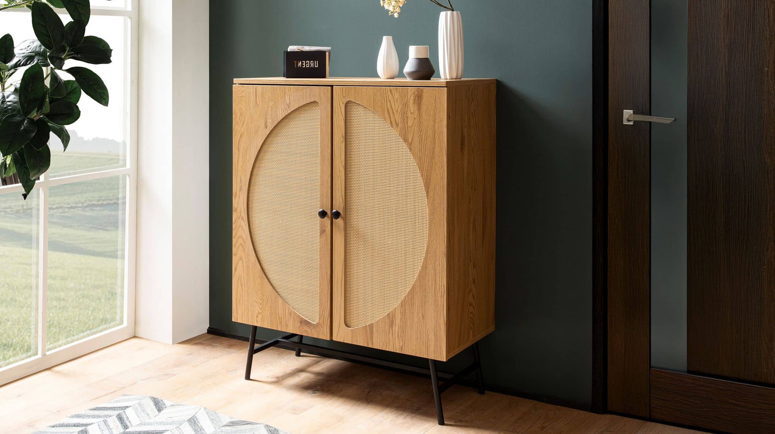 Kommode Eiche Holzdekor - Rattan 80 cm x 39 cm - RATVAN