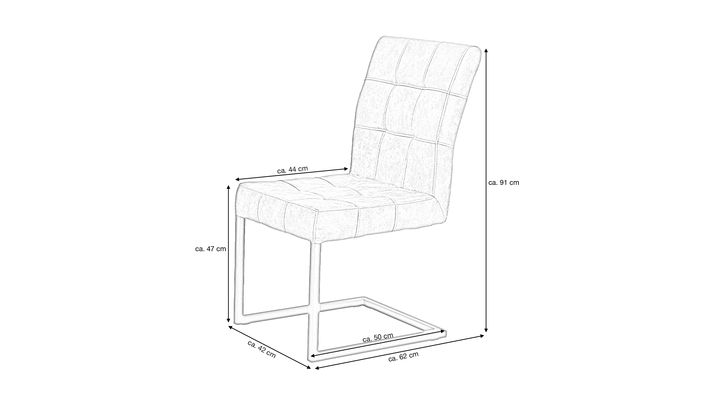 Schwingstuhl für Esszimmer braun in Lederlook  - DONNA