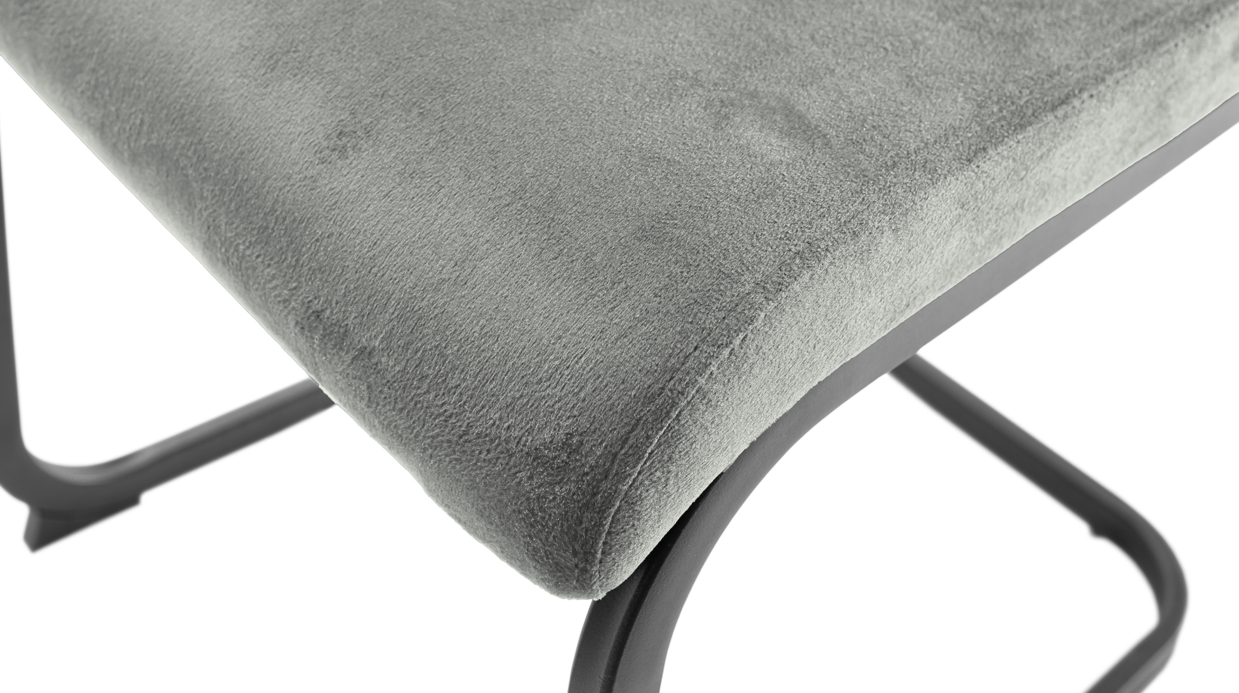 Schwingstuhl grau Freischwinger Veloursoptik - TICINO