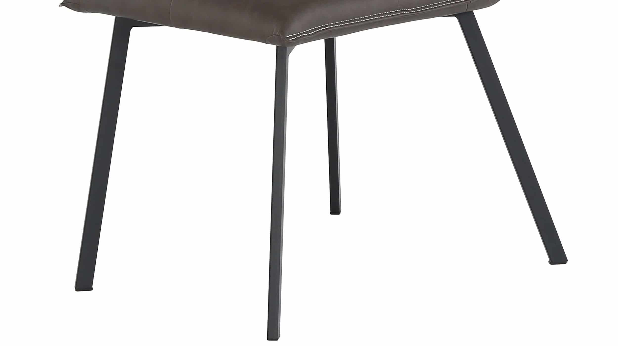 Polsterstuhl braun Lederlook Metallgestell - DONAU