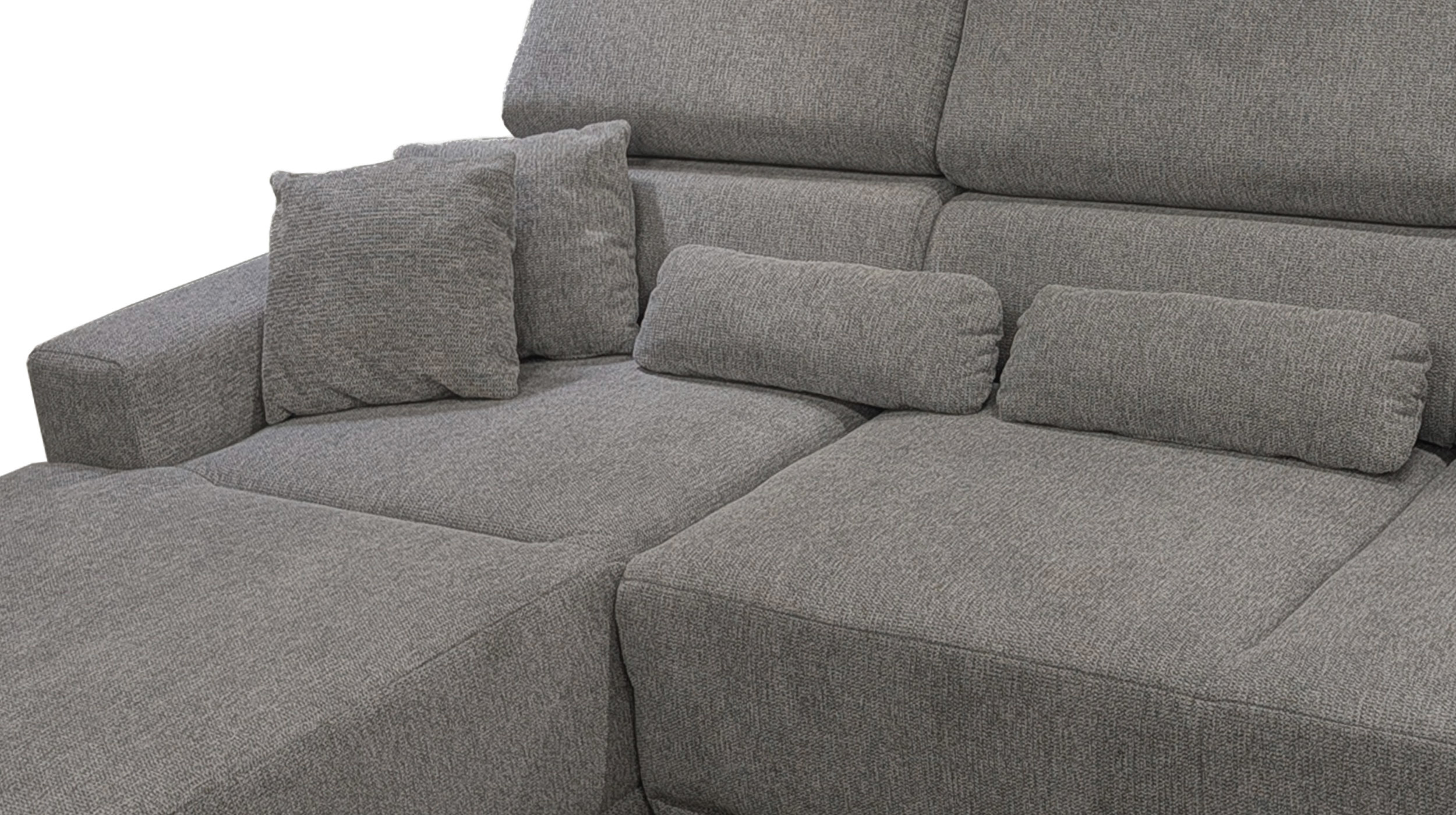 Ecksofa grau elektrische ausfahrbar 285 cm - CASSIO 