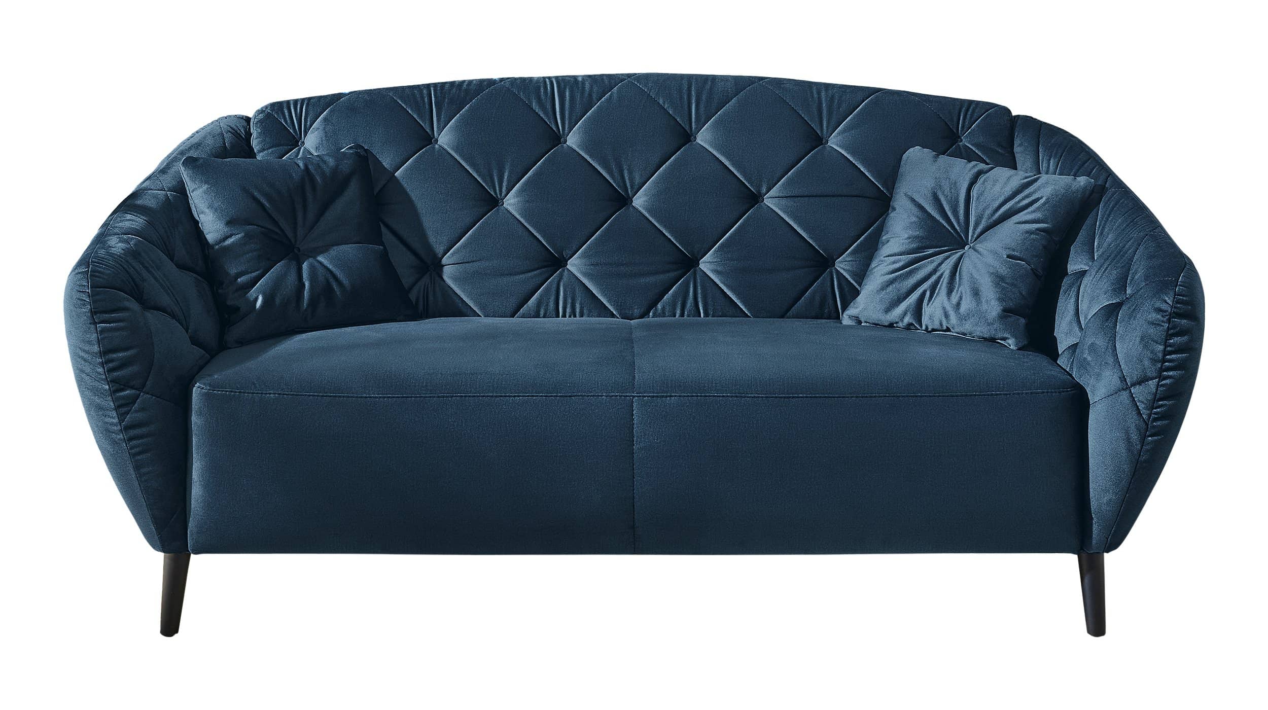Einzelsofa 3-Sitzer Samtstoff dunkelblau 195 cm - LEEDS