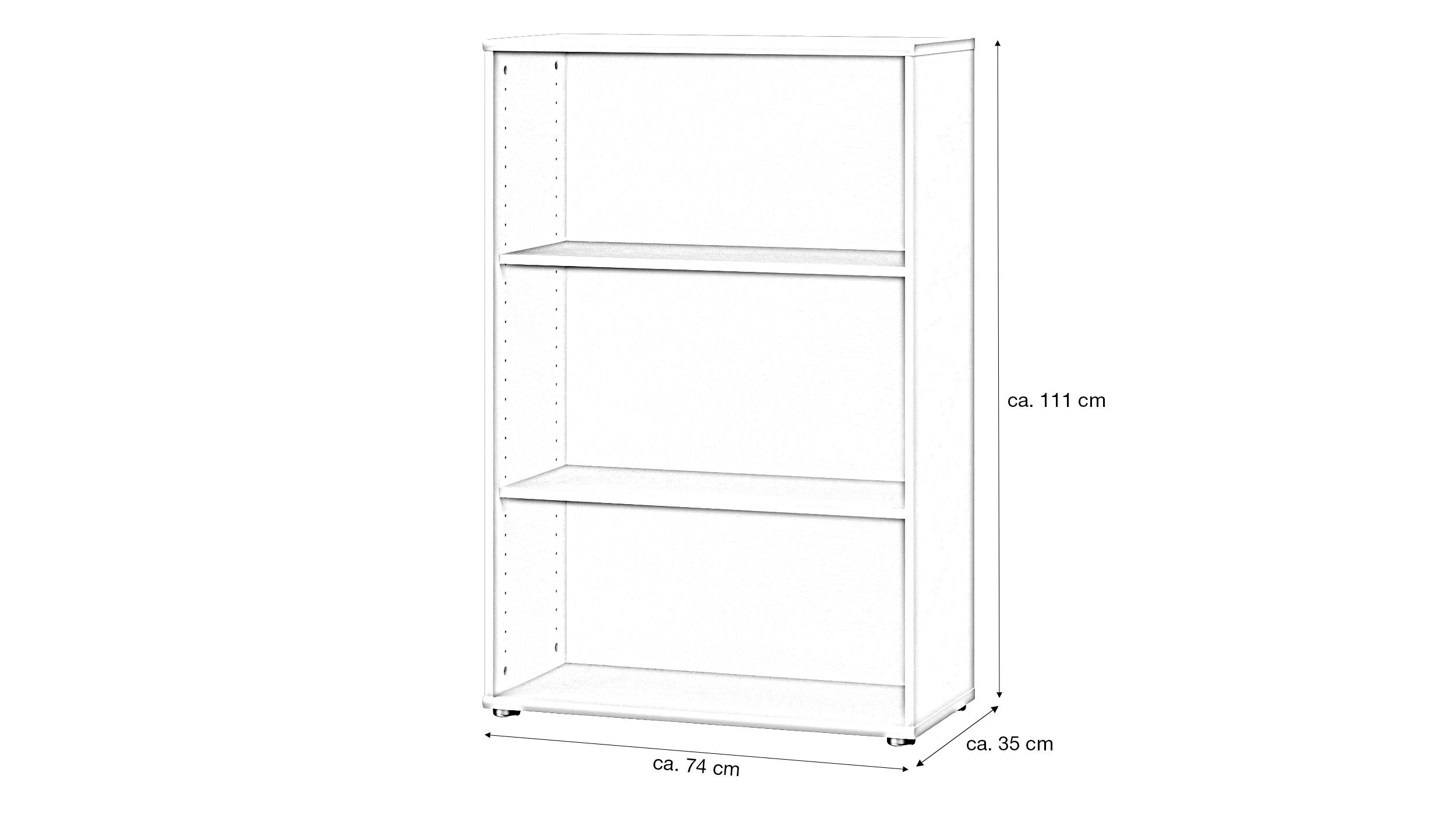 Regal weiß 111 x 74 cm - TEMPRA