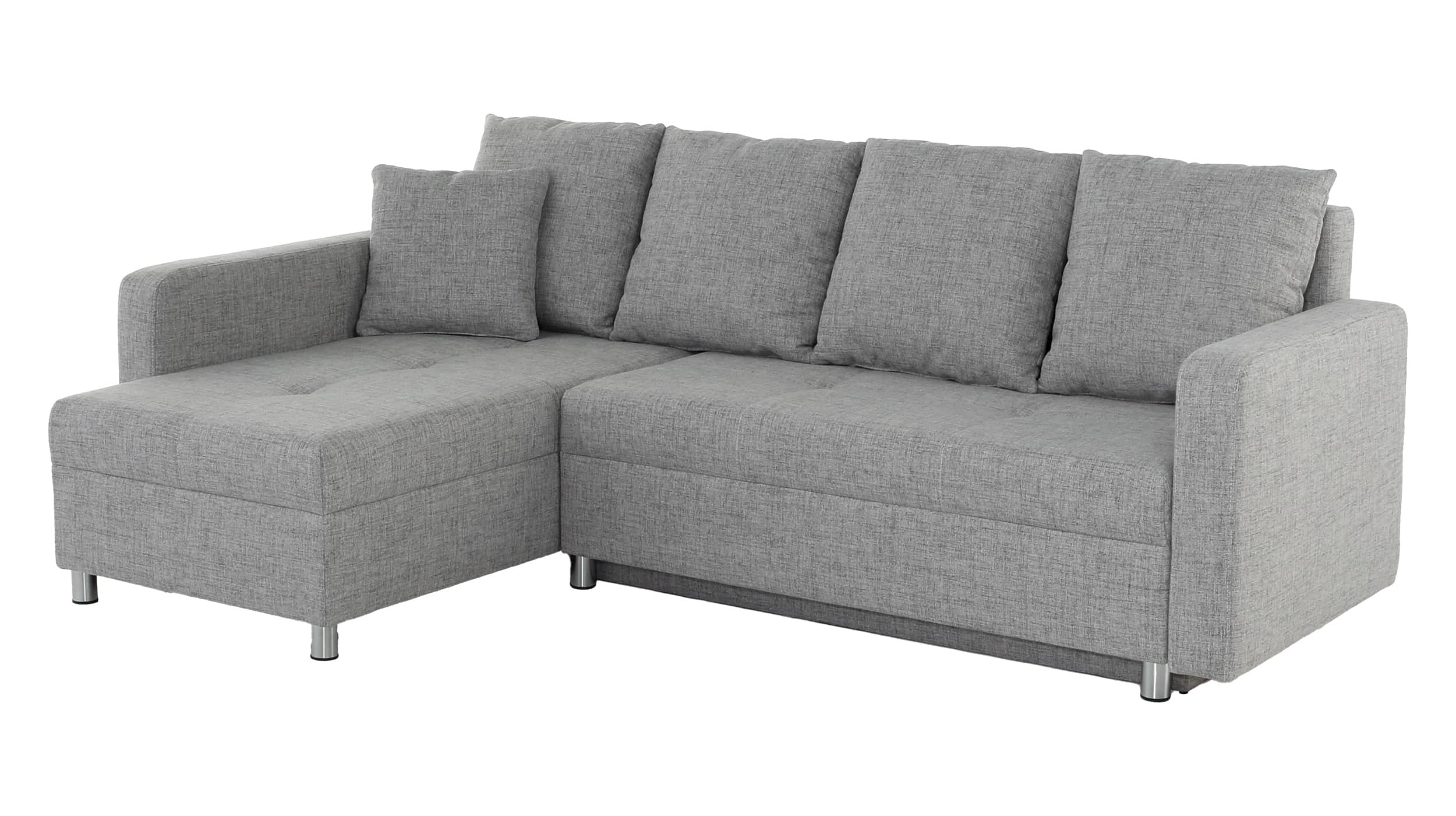 Ecksofa mit Schlaffunktion grau 228 x 154 cm - KAPPELN 