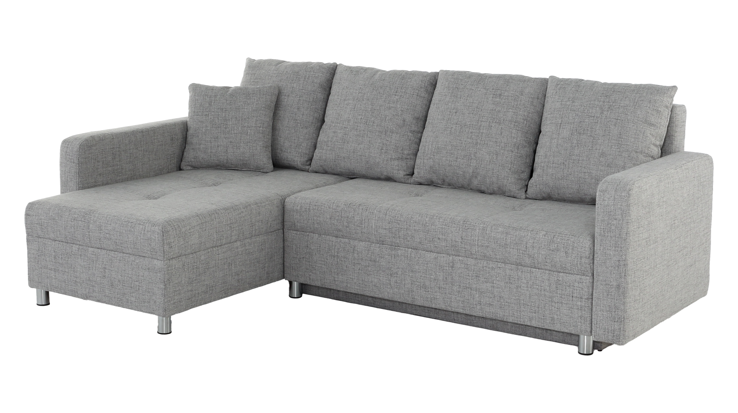 Ecksofa mit Schlaffunktion grau Bettkasten 228 cm - KAPPELN