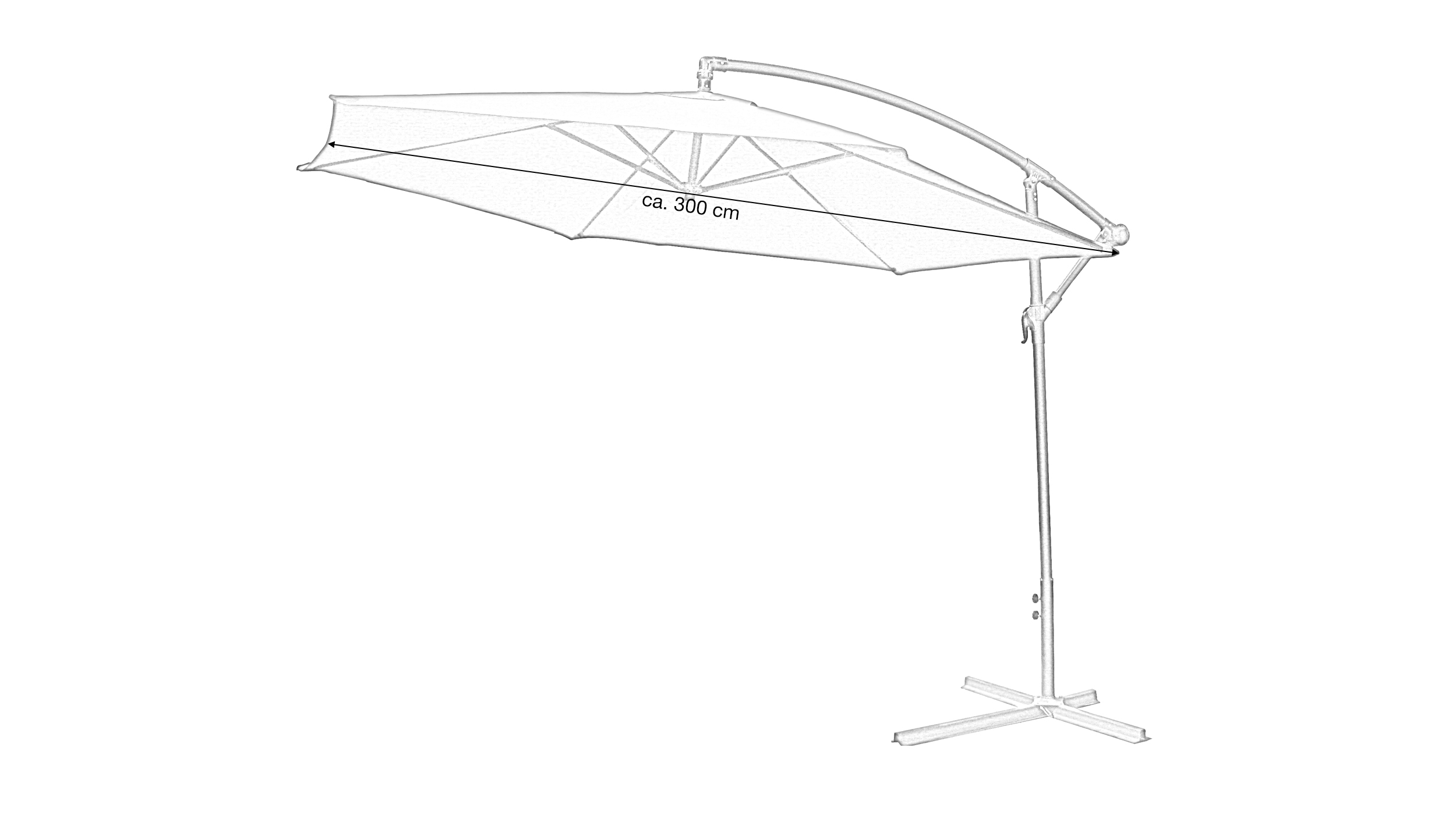 Sonnenschirm Ampelschirm - anthrazit - 300 cm - SUN