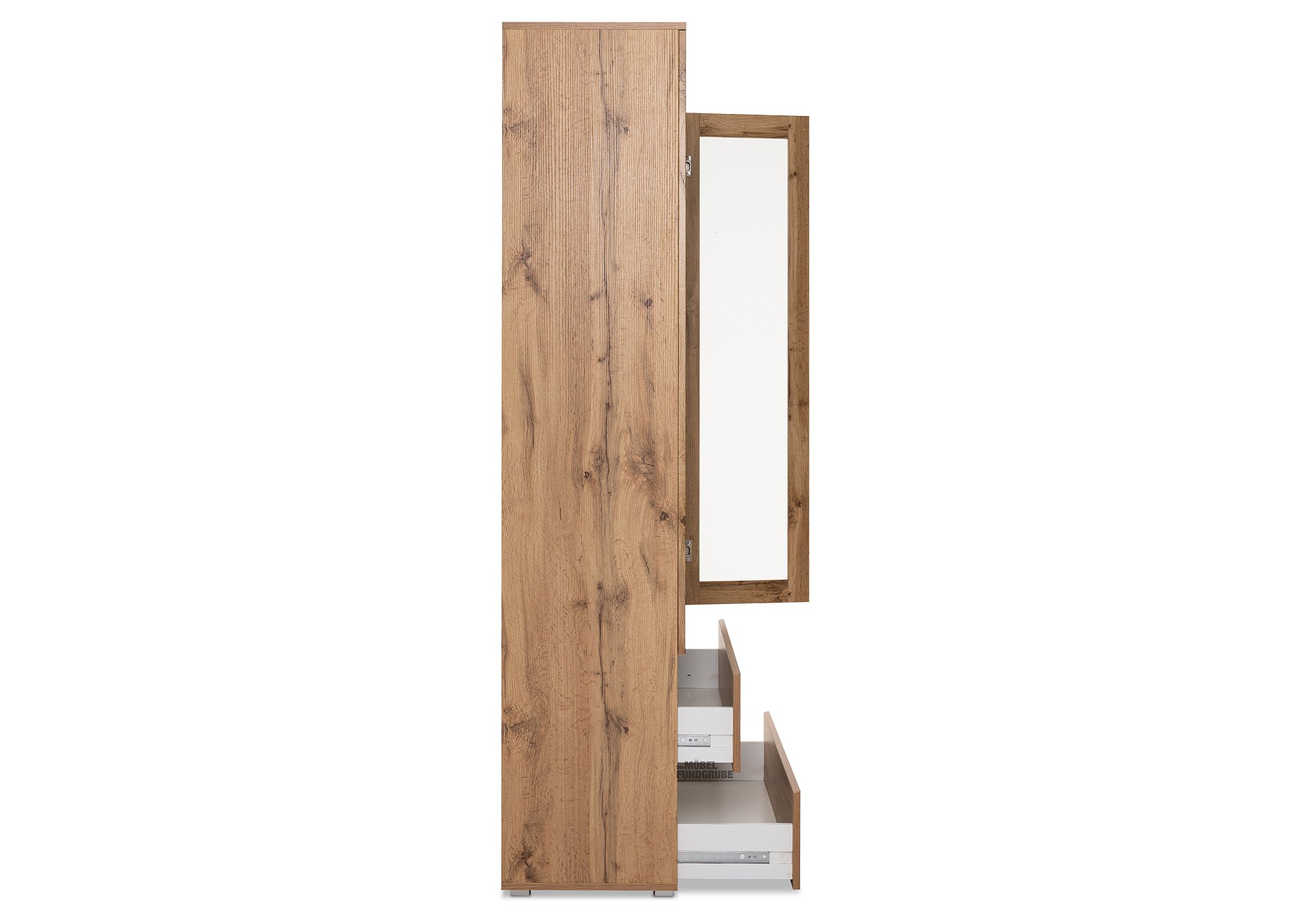 Vitrine mit 2 Glastüren Honig Eiche Breite 80 cm - IMAGE